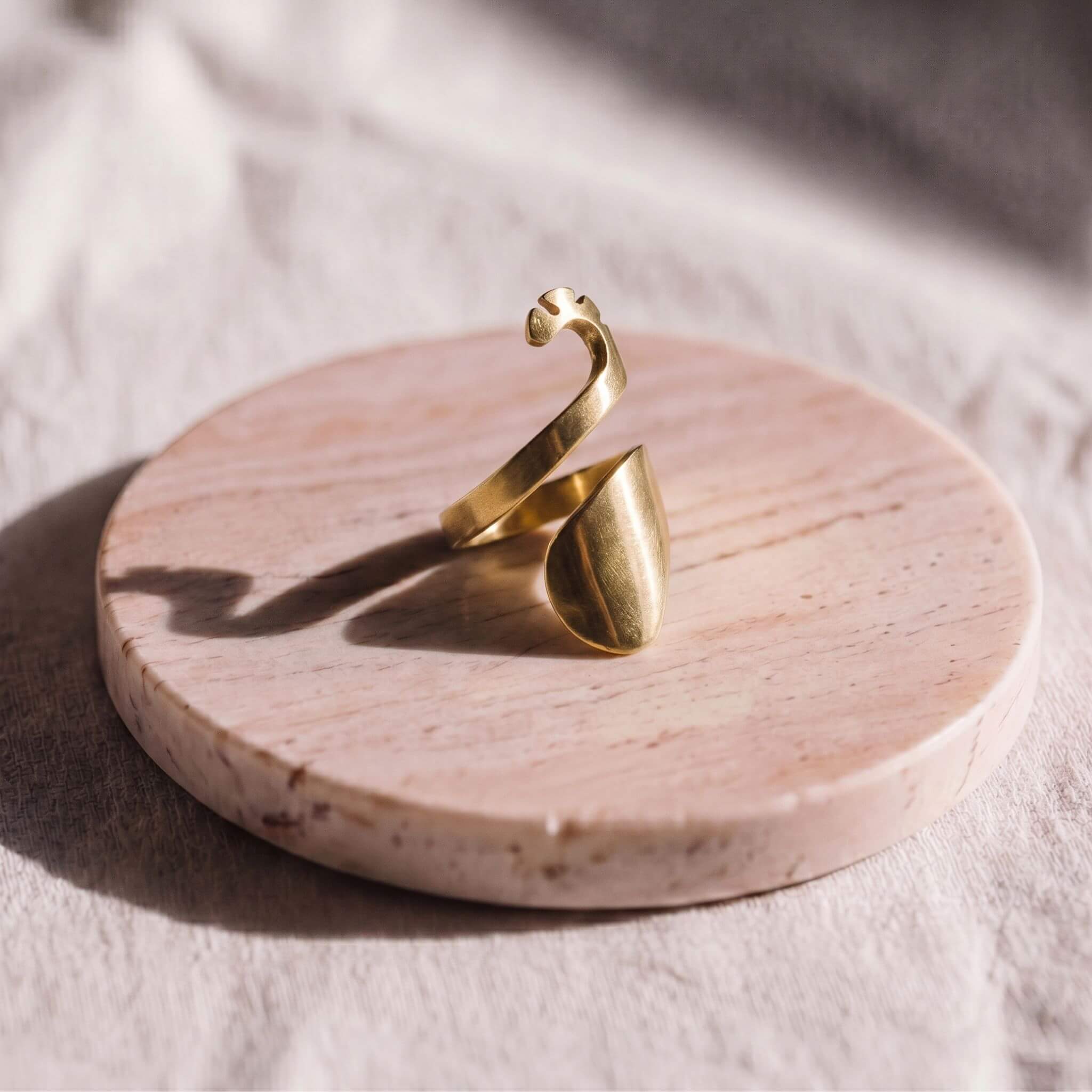 Mau Open Wrap Initial Ring for Women