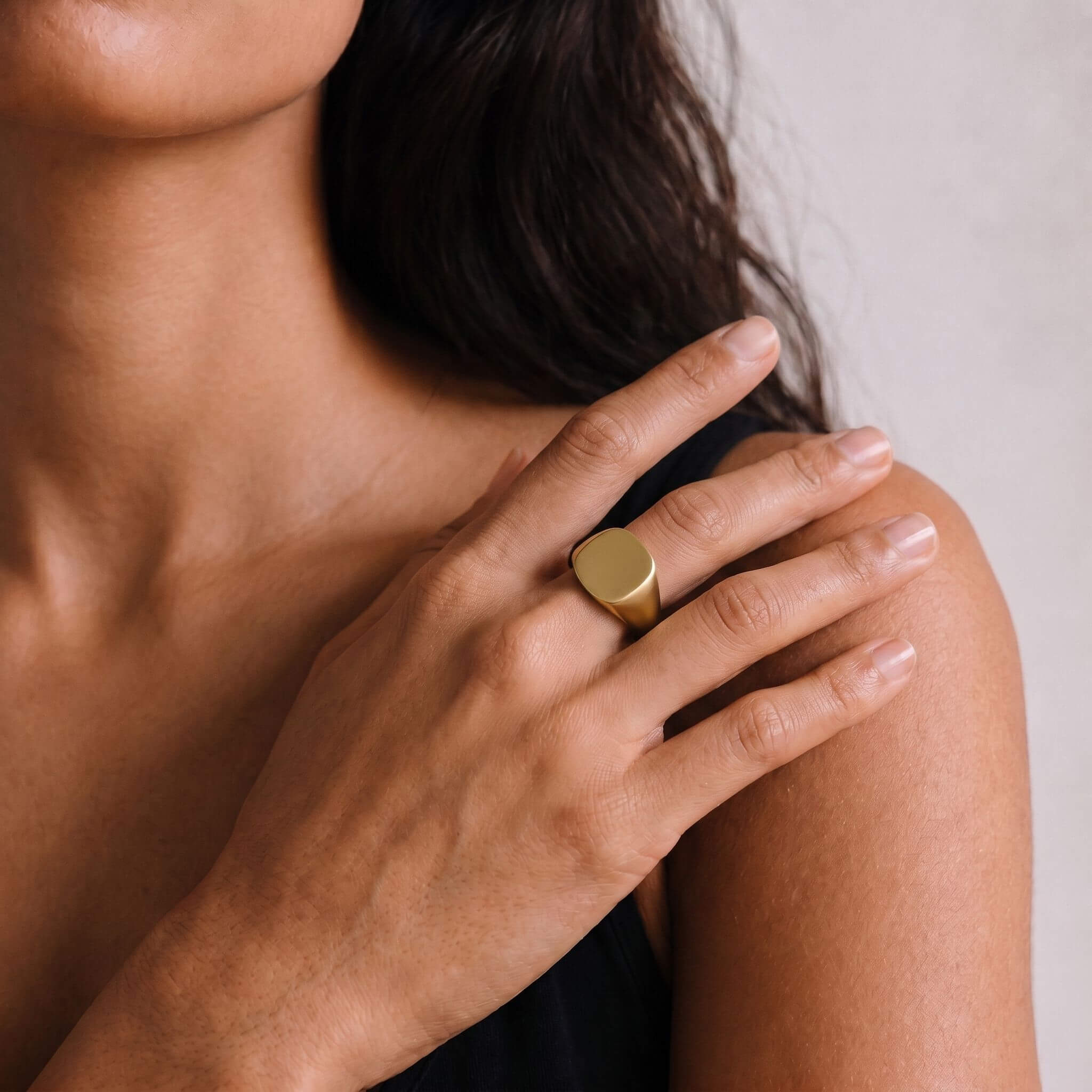 Unisex Mamba Square Shaped Signet Ring, Jewelry