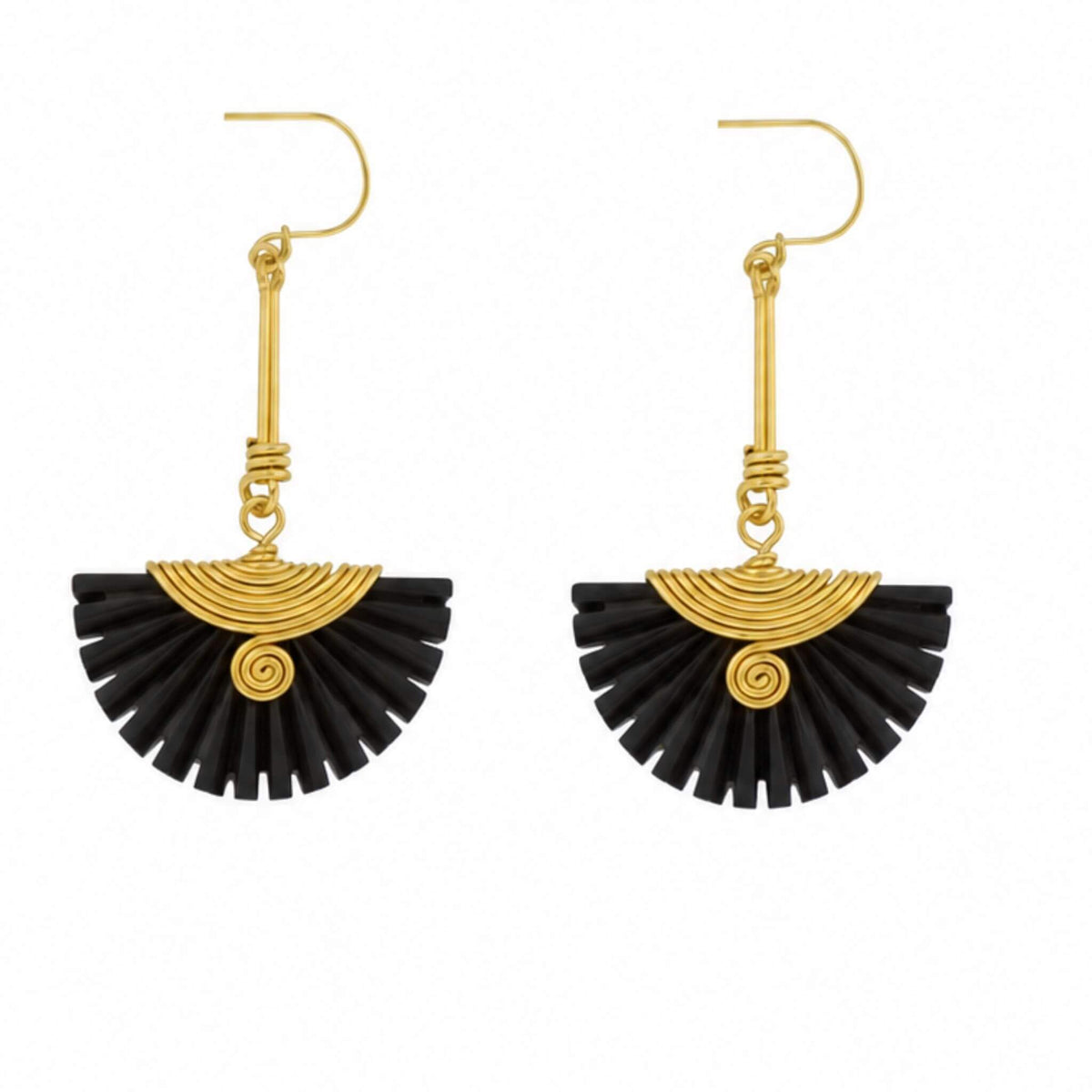 Brass Drop With Bone Earrings for Women - Koa
