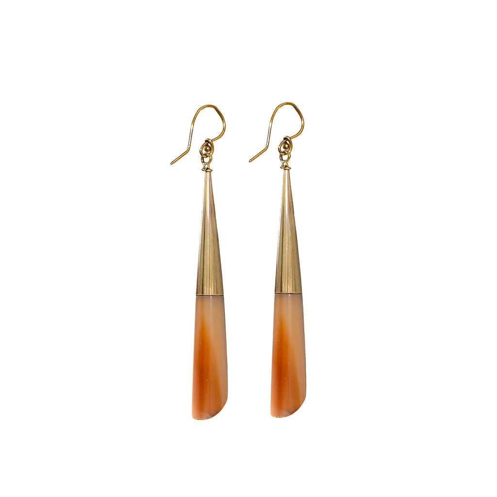 Brass Teardrop and Bone Earrings for Women - Shela