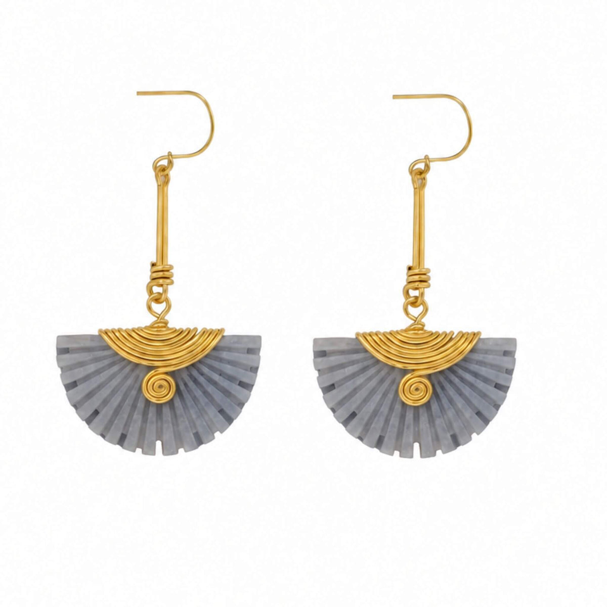 Brass Drop With Bone Earrings for Women - Koa