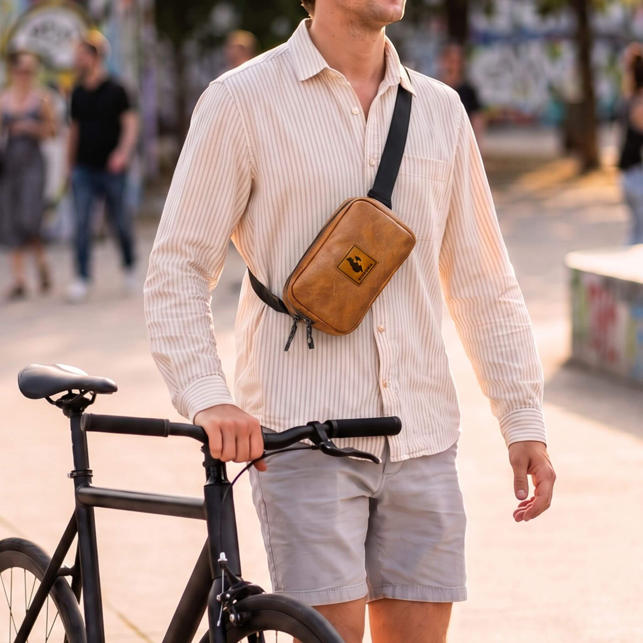 Vegan Leather Belt Bag for Men & Women, Crossbody Fanny Pack