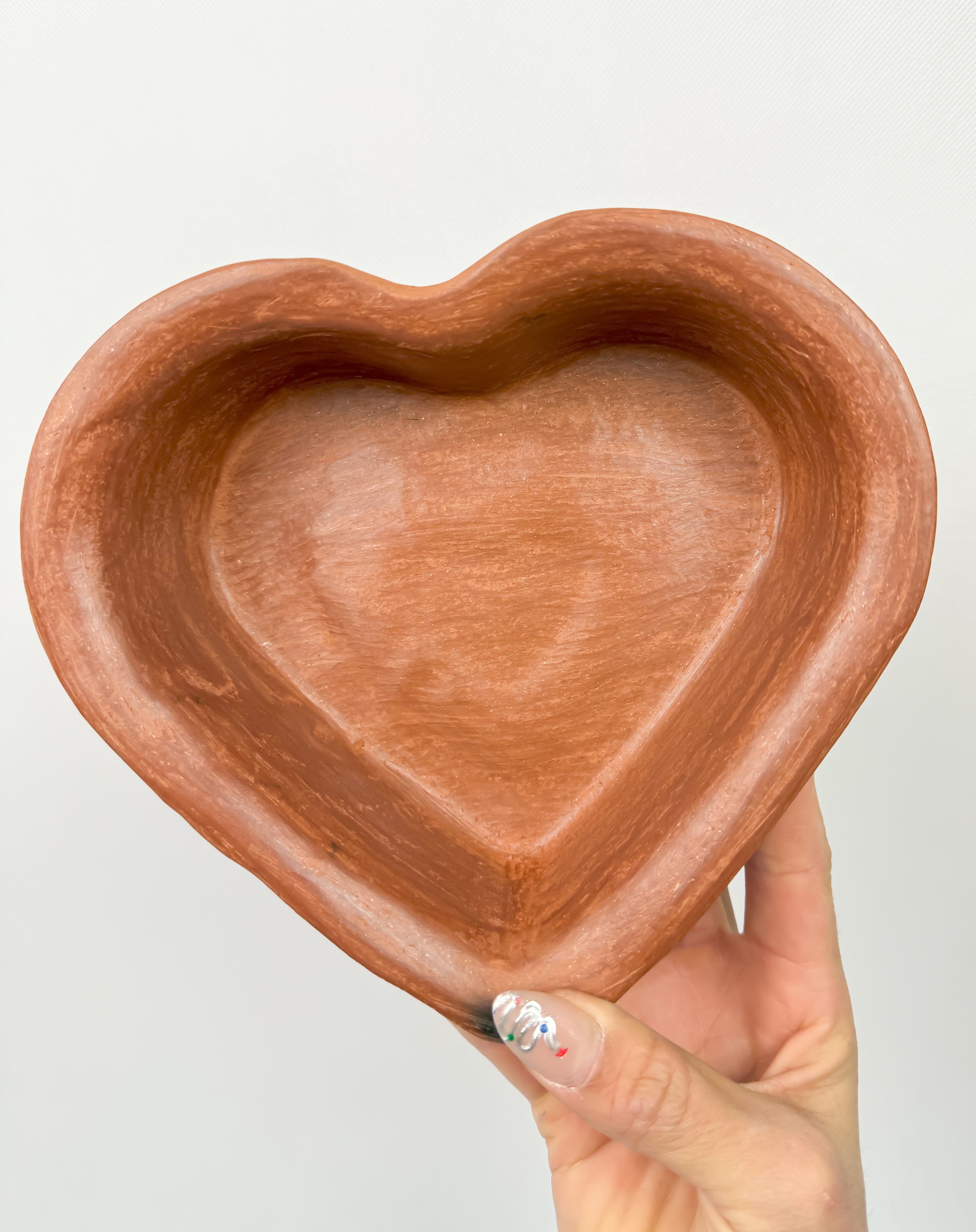Oaxaca Red Clay Heart Bowls - Corazon Tazones Barro