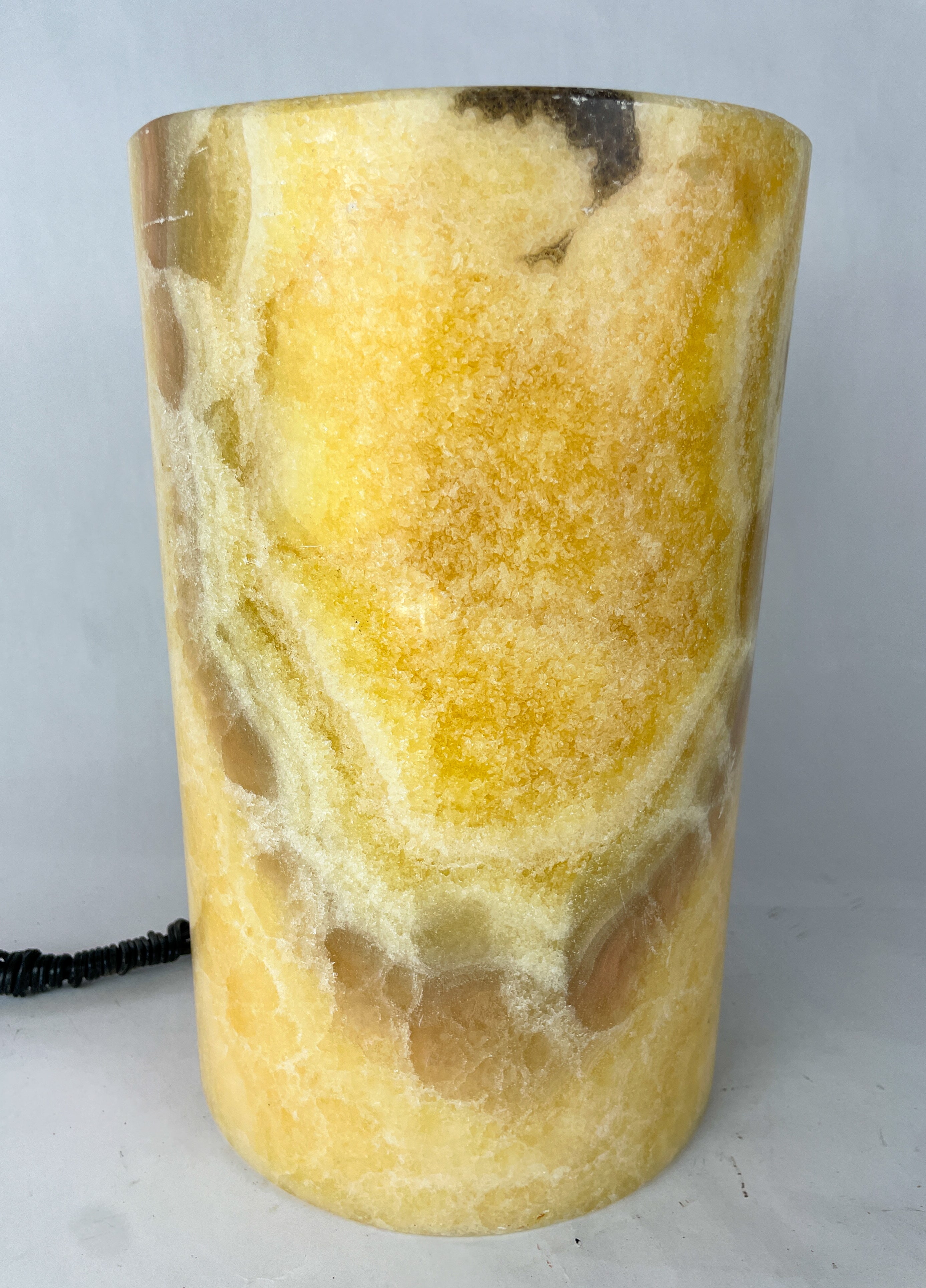 Ivory Onyx Marble Lamp Cylindrical - Lampara Marmol