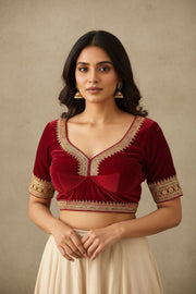 Velvet designer blouses