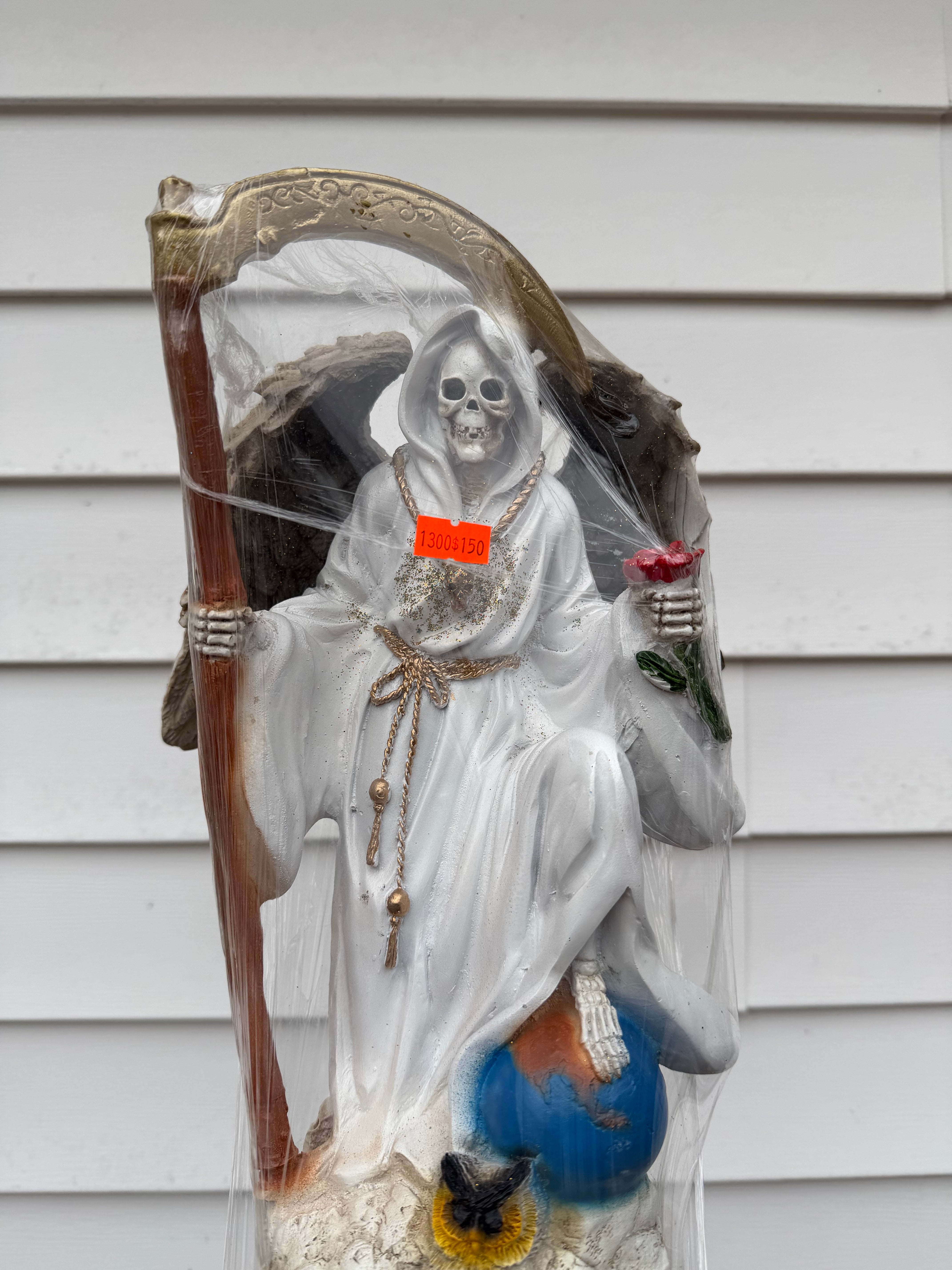 Santa Muerte Angel Wings 14in Decor Statue