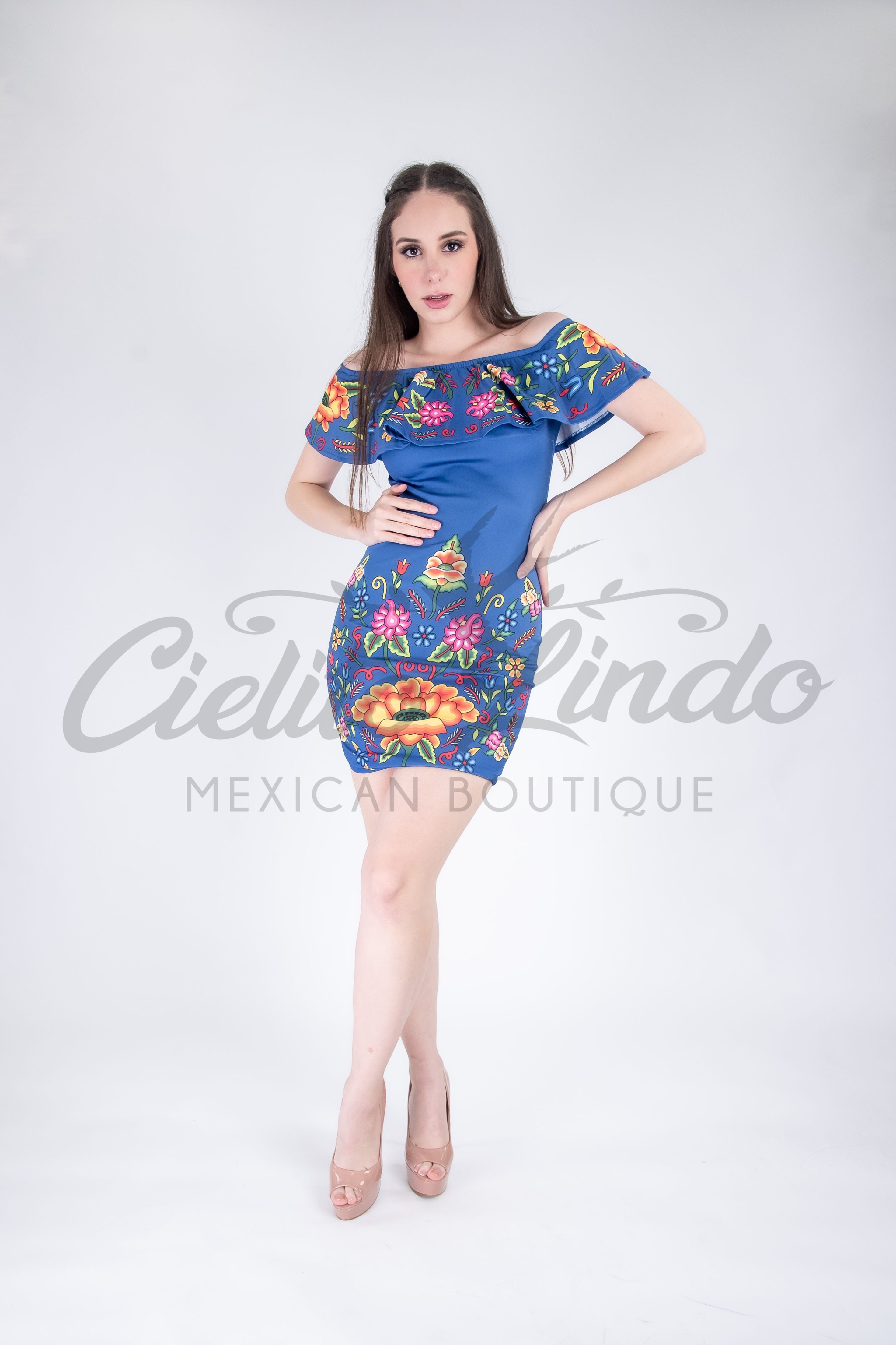 Stamped Mexican Dress Bonita