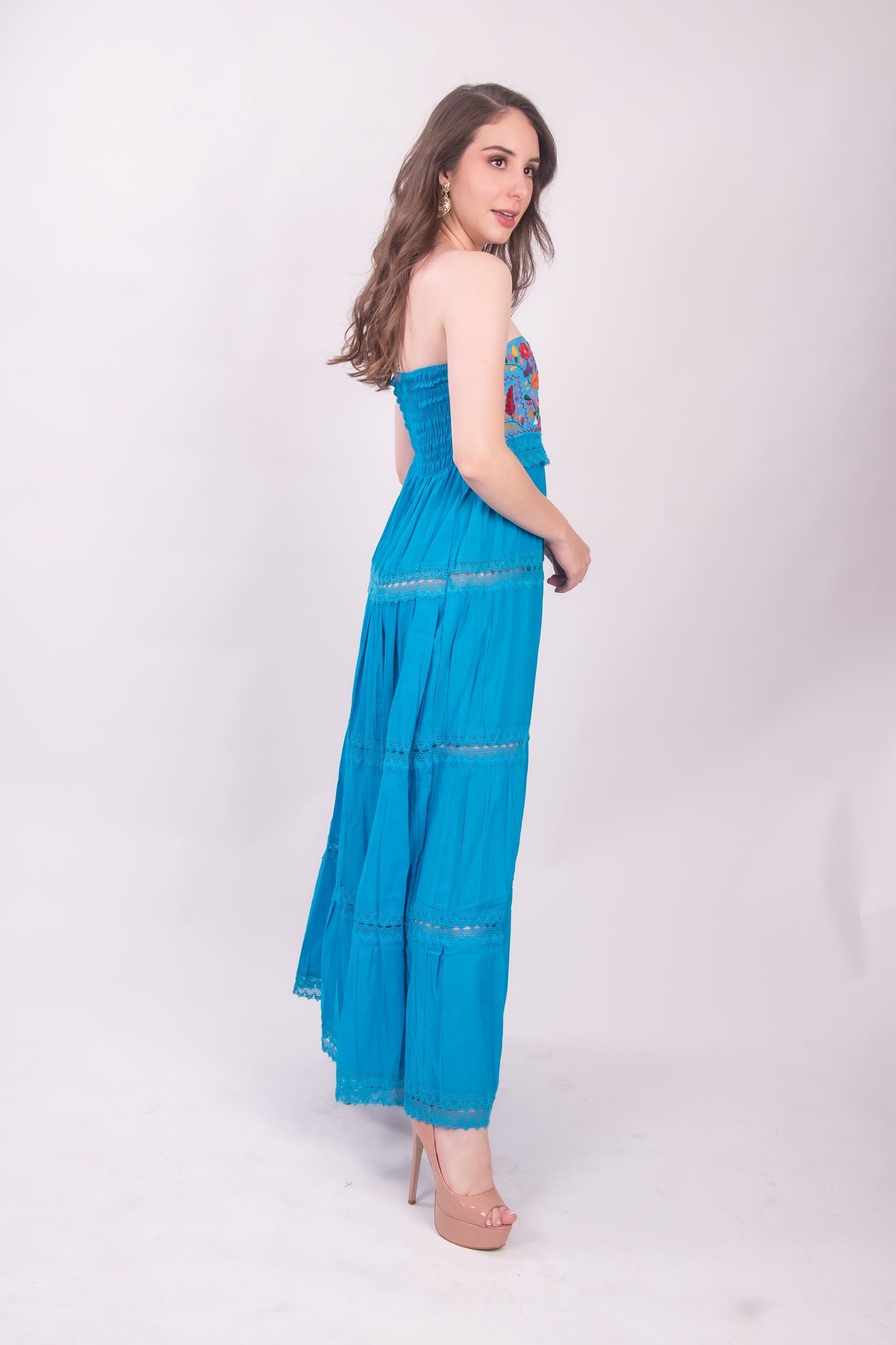 Vallarta Blue Strapless Maxi Dress