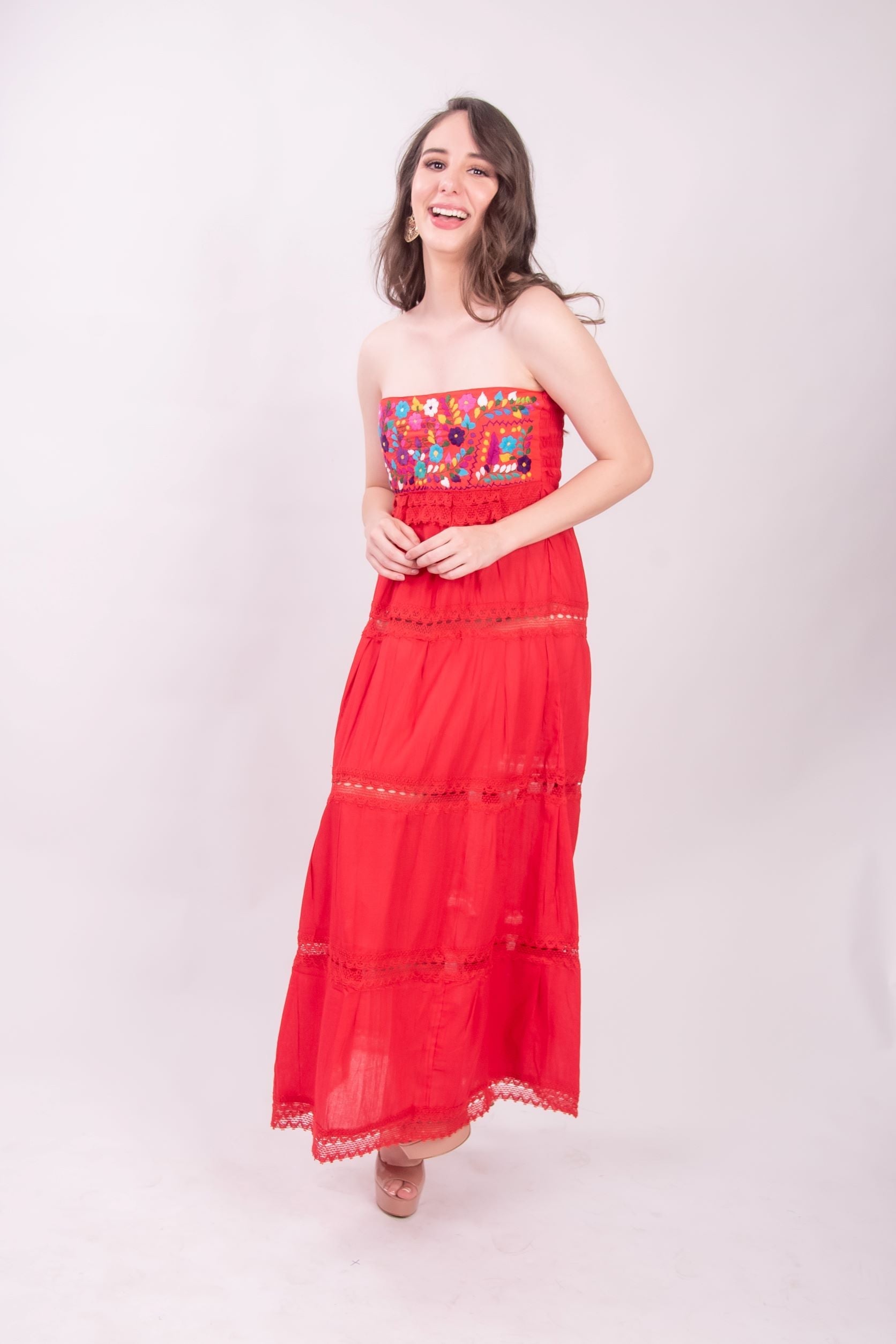Vallarta Red Strapless Maxi Dress