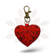 Heart Hmong Embroidered Zipper Pull | Keychain - Thailand