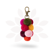 Uva Pompom Cluster Multicolor Boho Bag Charm | Zipper Pull - Thailand