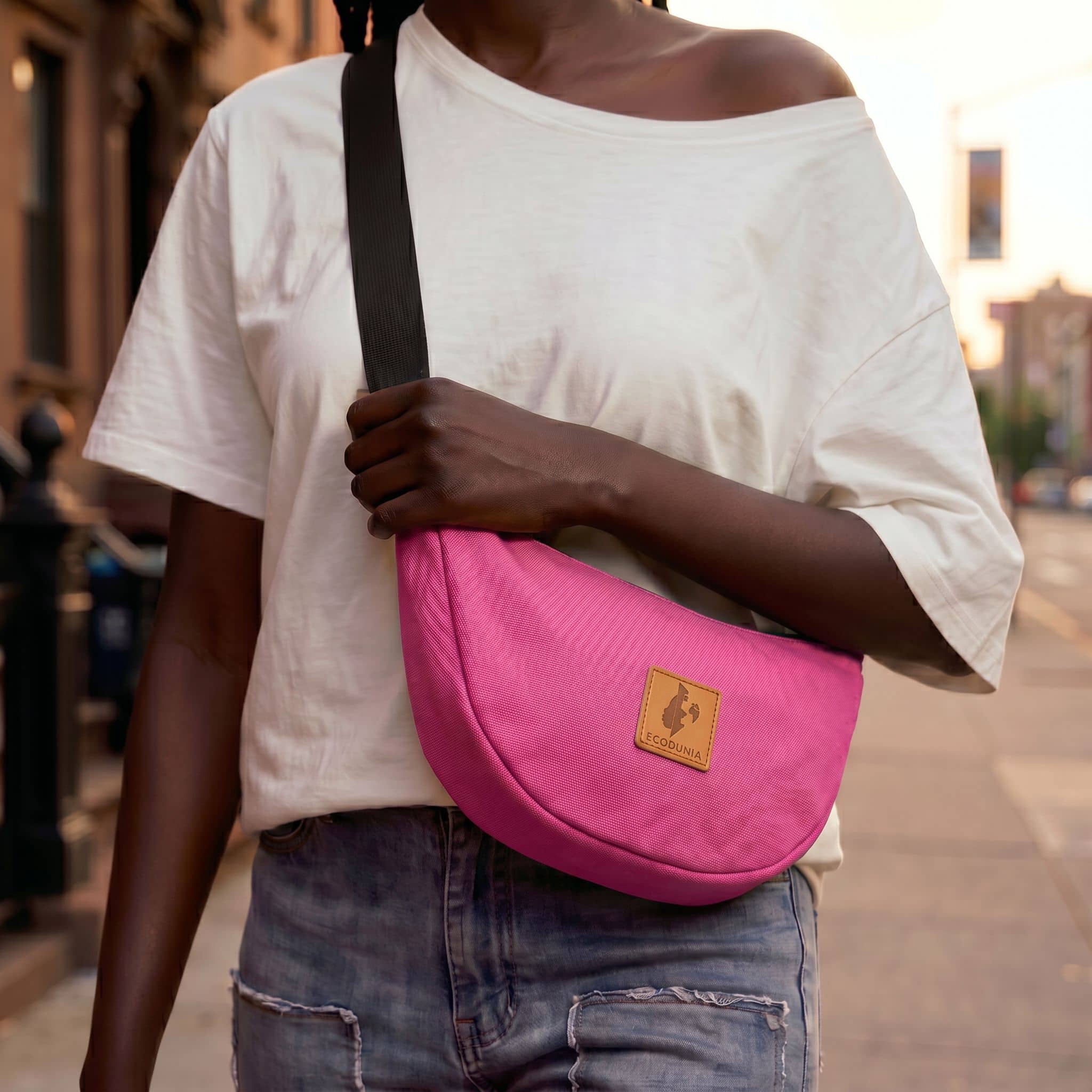 Round Mini Shoulder Bags for Women - Canvas Bag