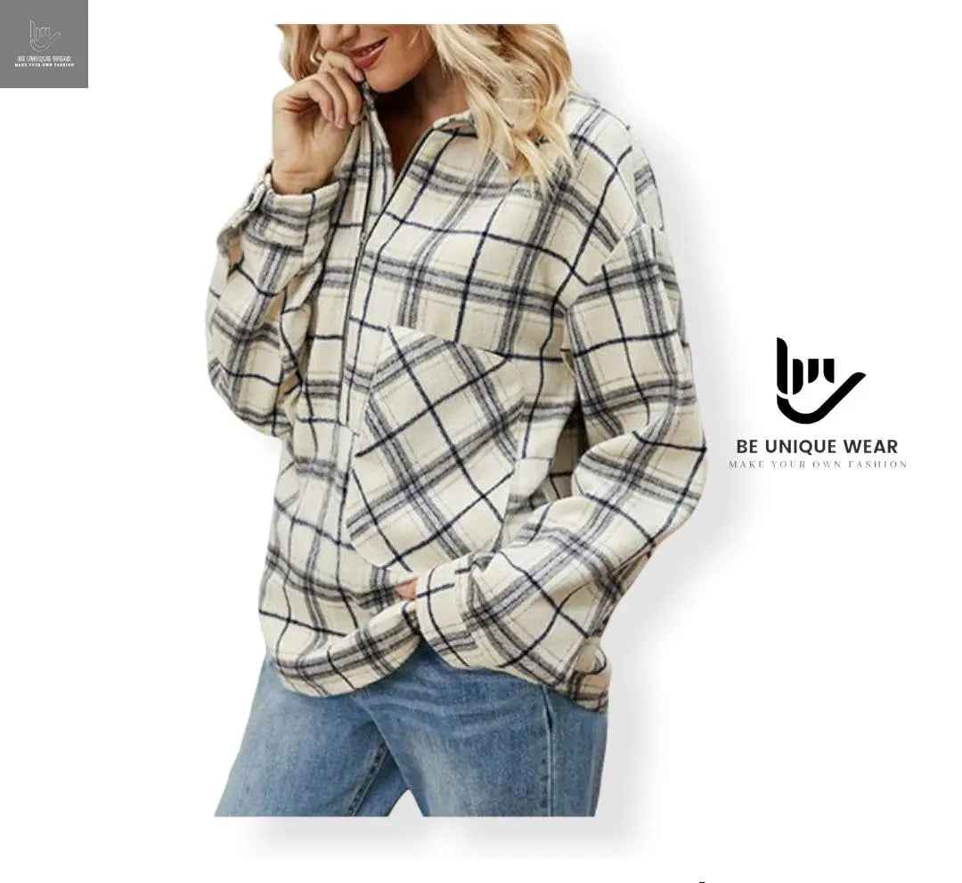 Casual Lapel Top Collar Zipper
