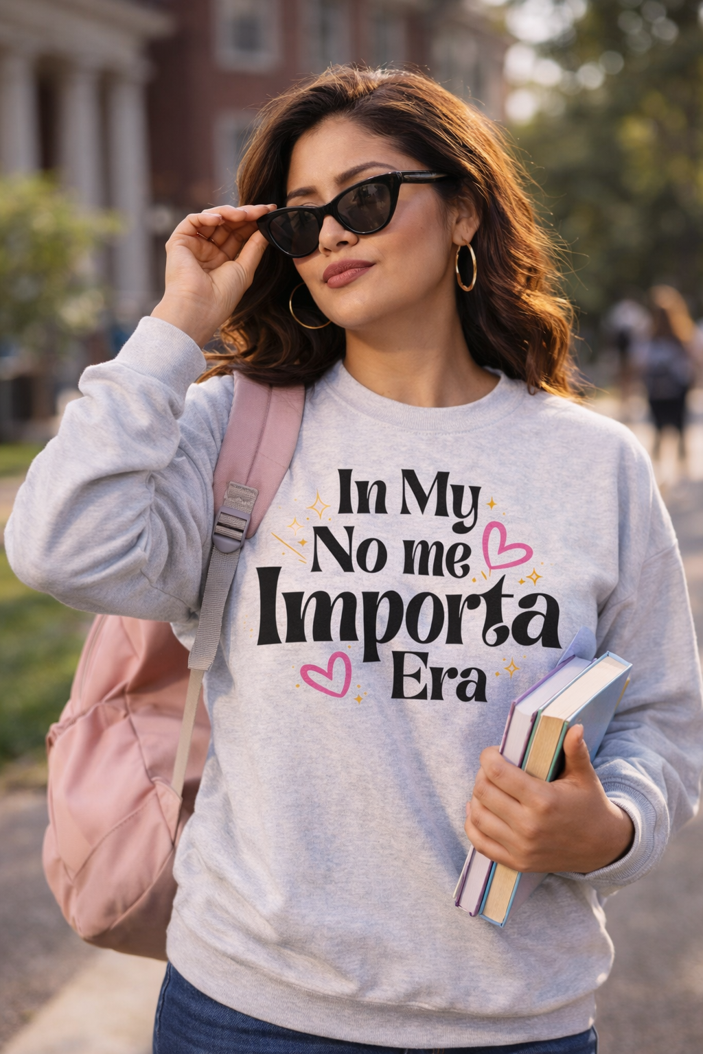 In My No Me Importa Era Crewneck Sweatshirt | Funny Latina Fleece-Lined Crewneck | 5 Colors