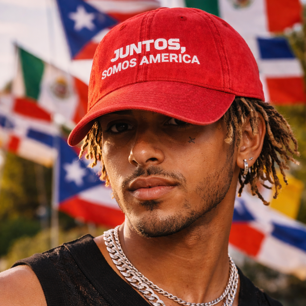 Juntos, Somos America Vintage Distressed 100% cotton twill Embroidered Dad Hat Cap | North, South, Central Unity | Adjustable Strap