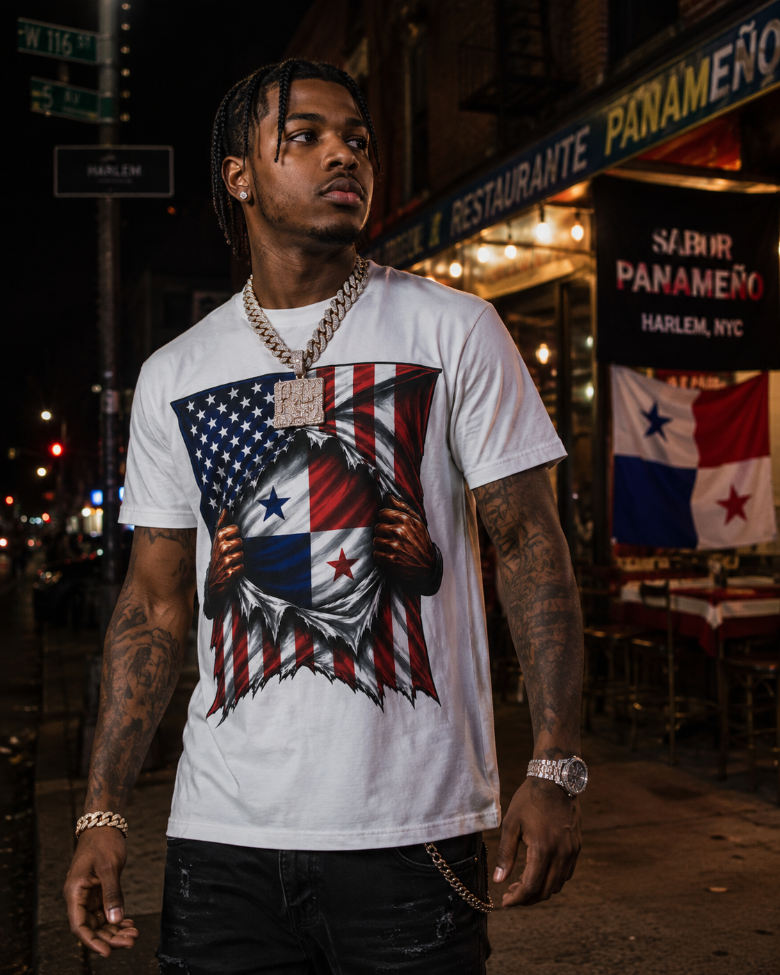Panama Flag + USA Flag Pride T-shirt | Panamanian + American Flag Rip 4th Of July | Funny Viral Latino Tees | Unisex - 4 Colors
