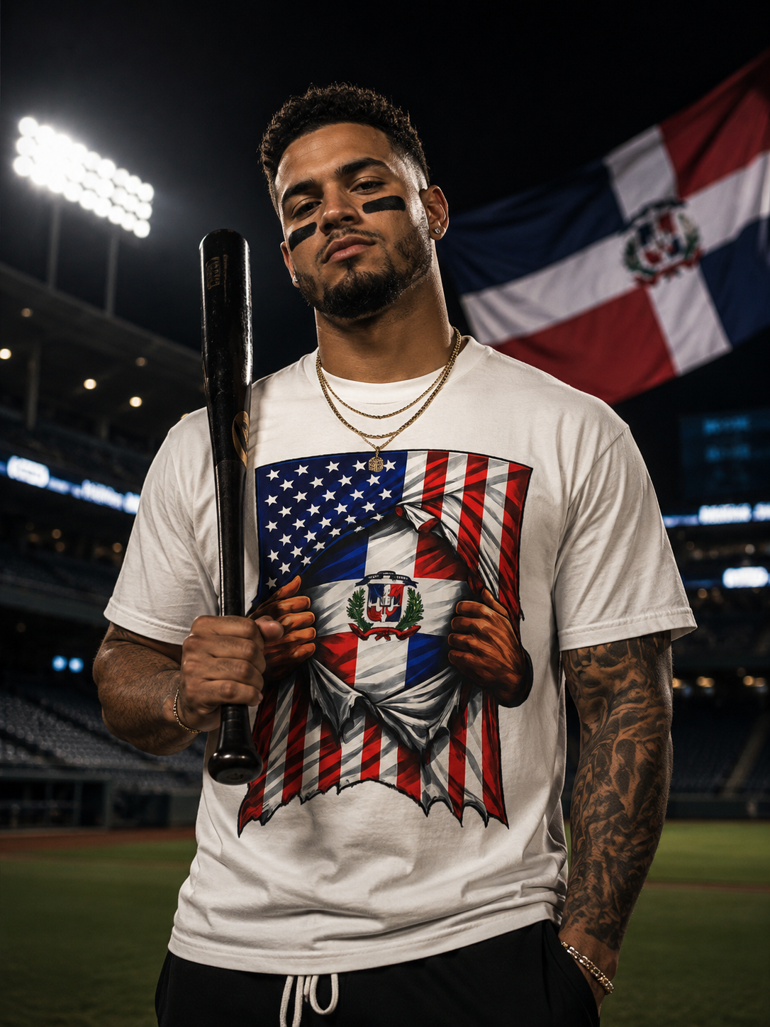 Dominican Republic Flag + USA Flag Pride T-shirt | Dominican + American Pride 4th Of July | Funny Viral Latino Tees | Unisex
