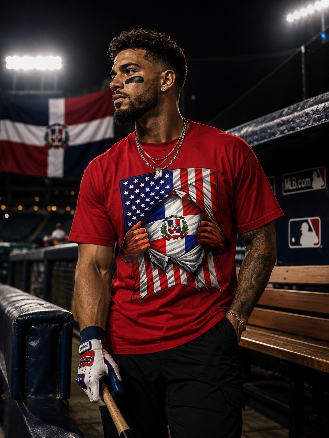 Dominican Republic Flag + USA Flag Pride T-shirt | Dominican + American Pride 4th Of July | Funny Viral Latino Tees | Unisex