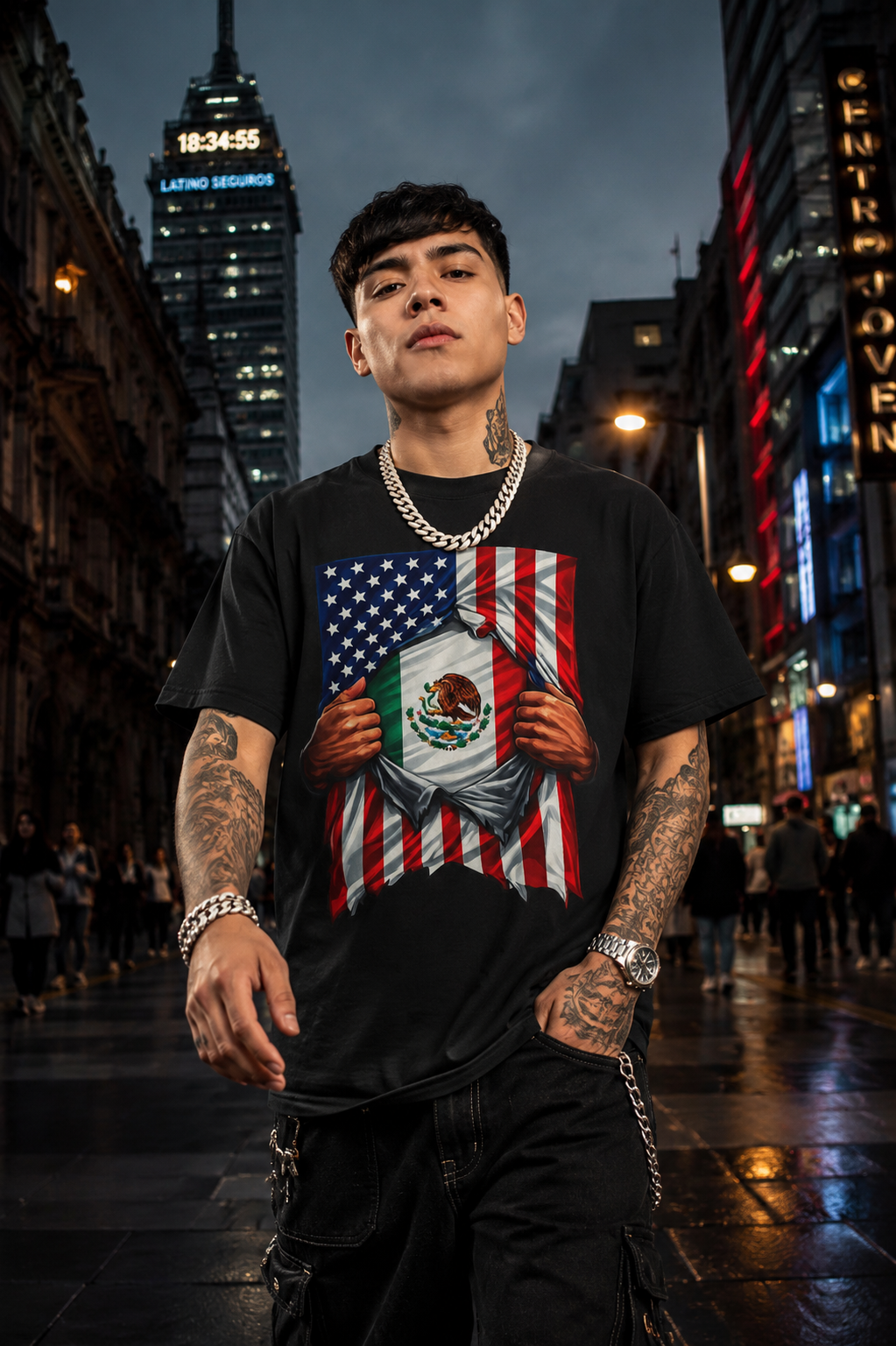 Mexico Flag + USA Flag Pride T-shirt | Mexican + American Flag Rip 4th Of July | Funny Viral Latino Tees | Unisex - 4 Colors
