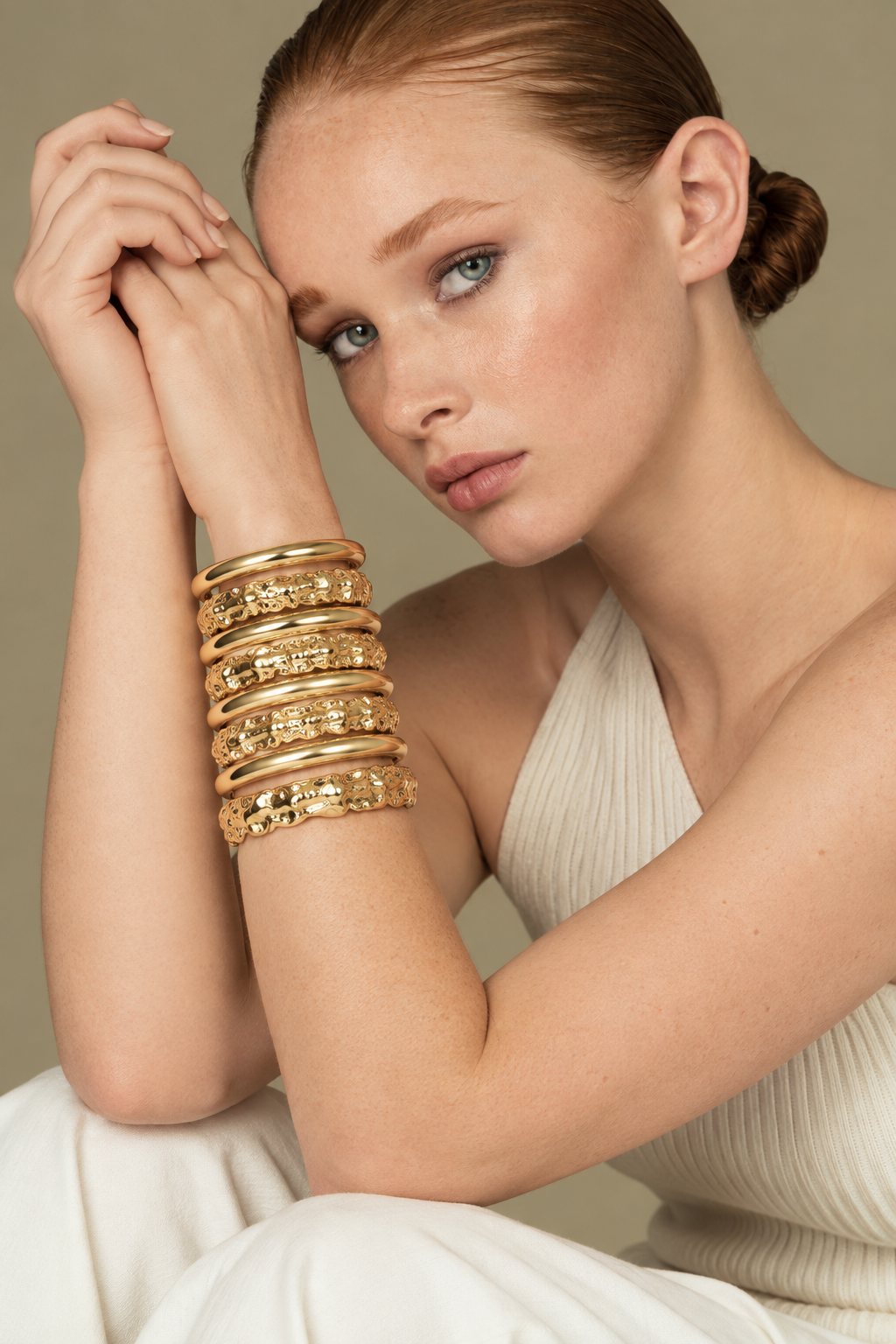 Nathalia Sculpted Hammered Bracelet Cuff