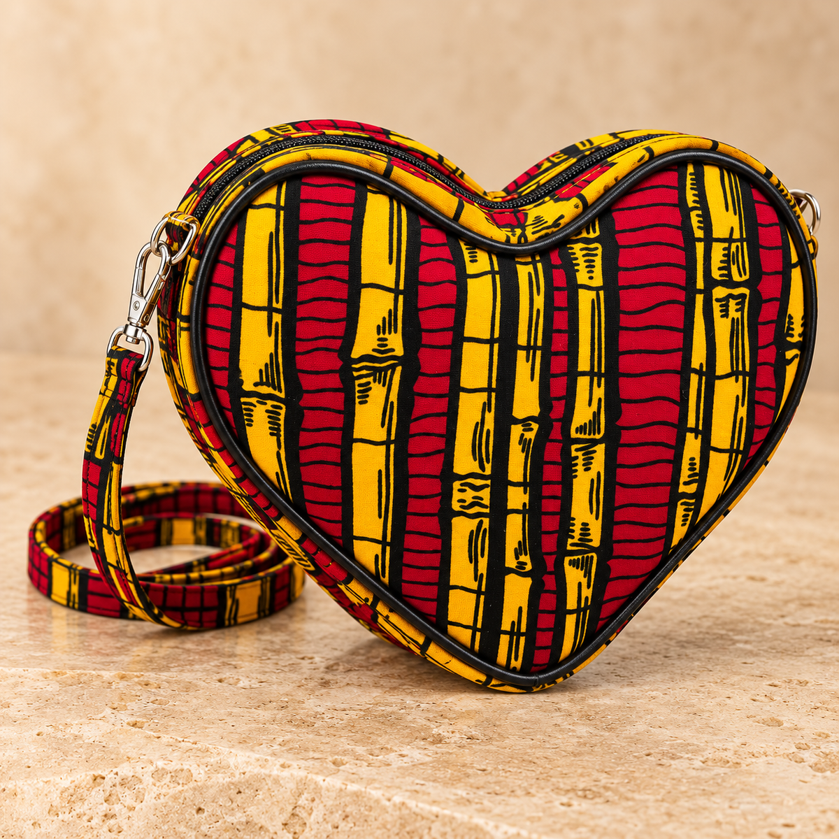 Diva Kente Heart Shaped Crossbody Bag