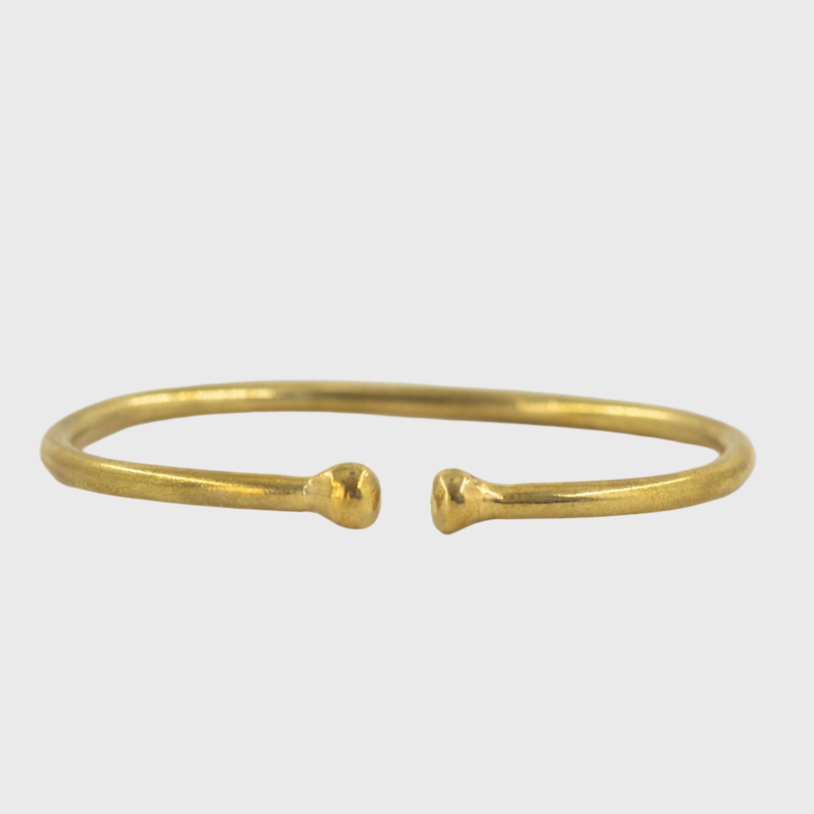 Double Dot Open Cuff Bracelet in Brass - Zari