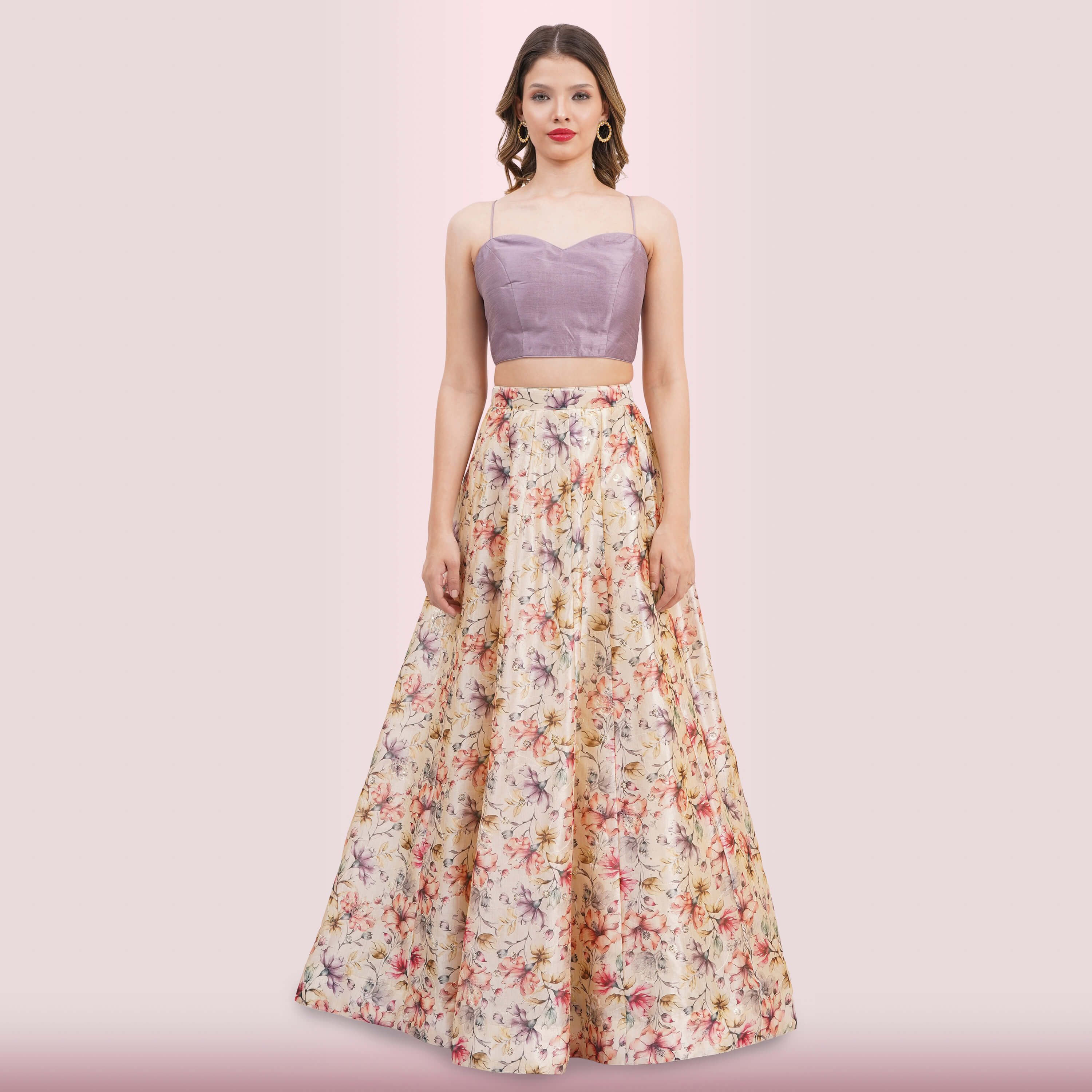 Custom Designed Floral Lehenga
