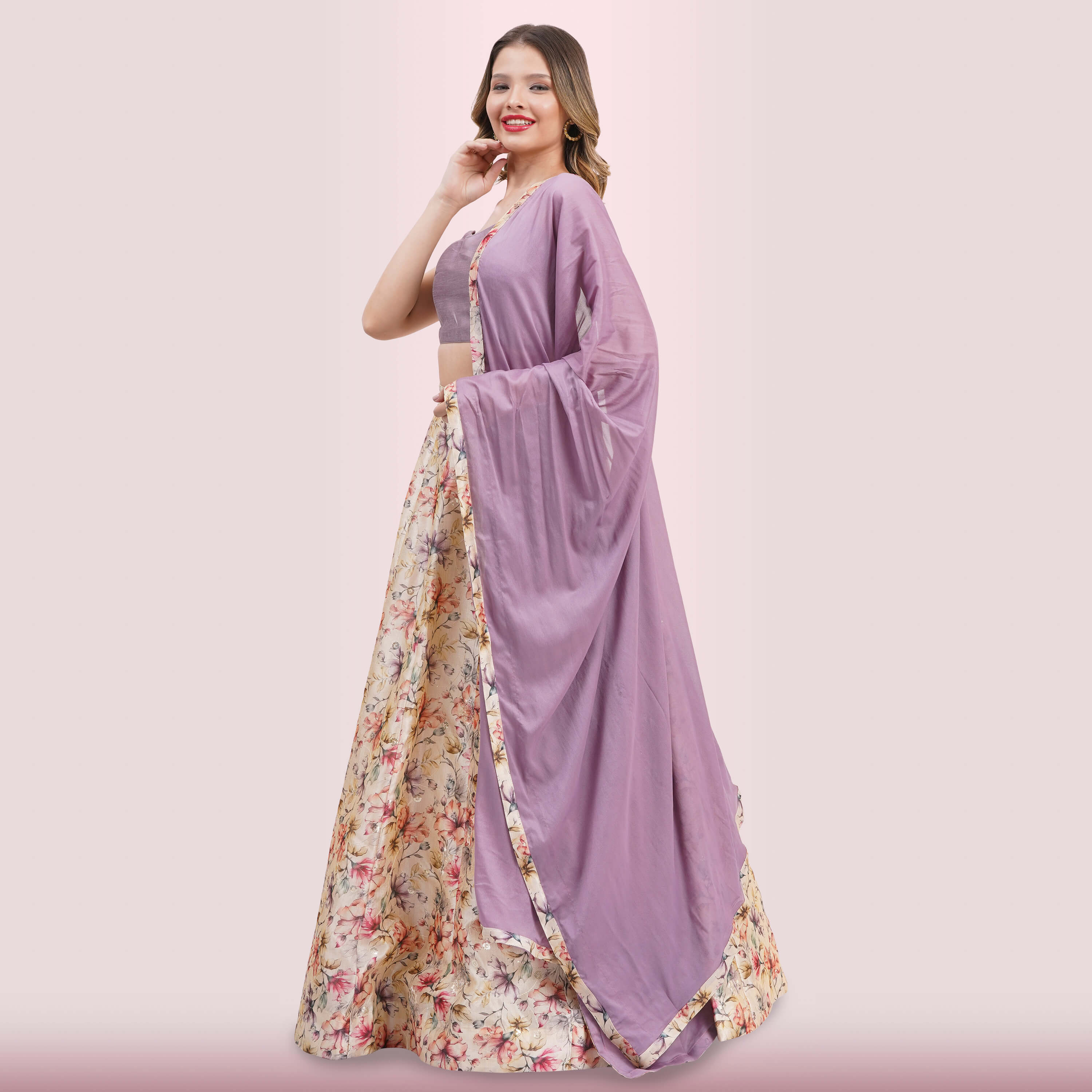 Custom Designed Floral Lehenga