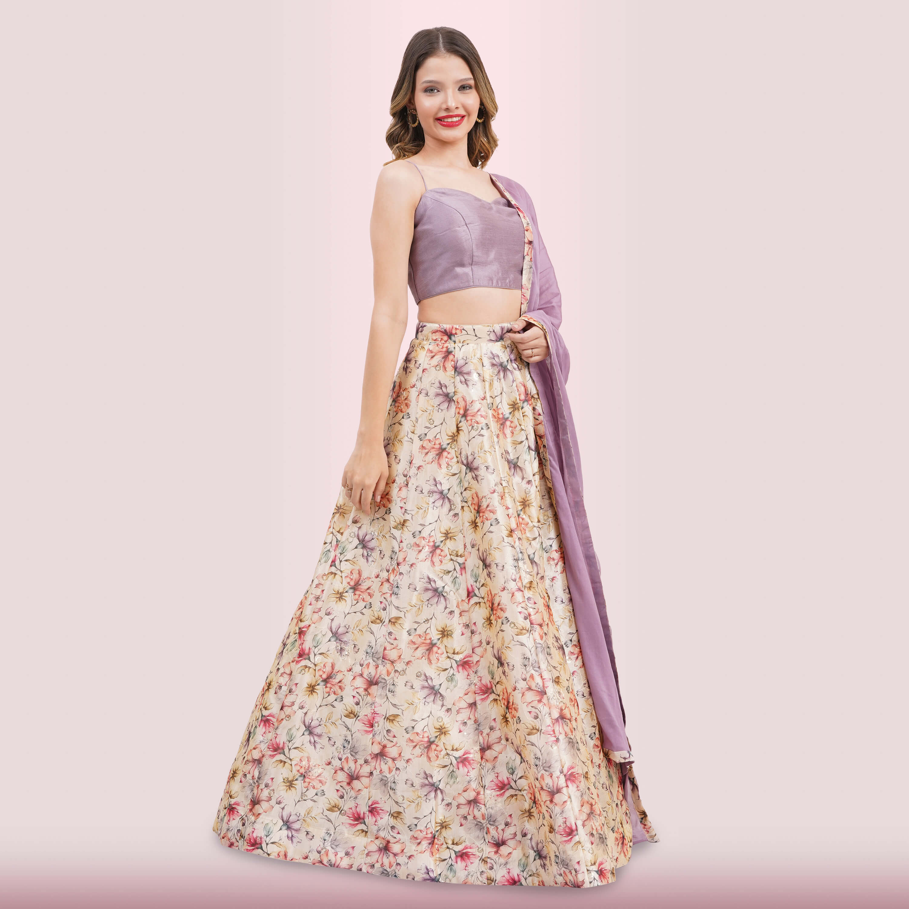 Custom Designed Floral Lehenga