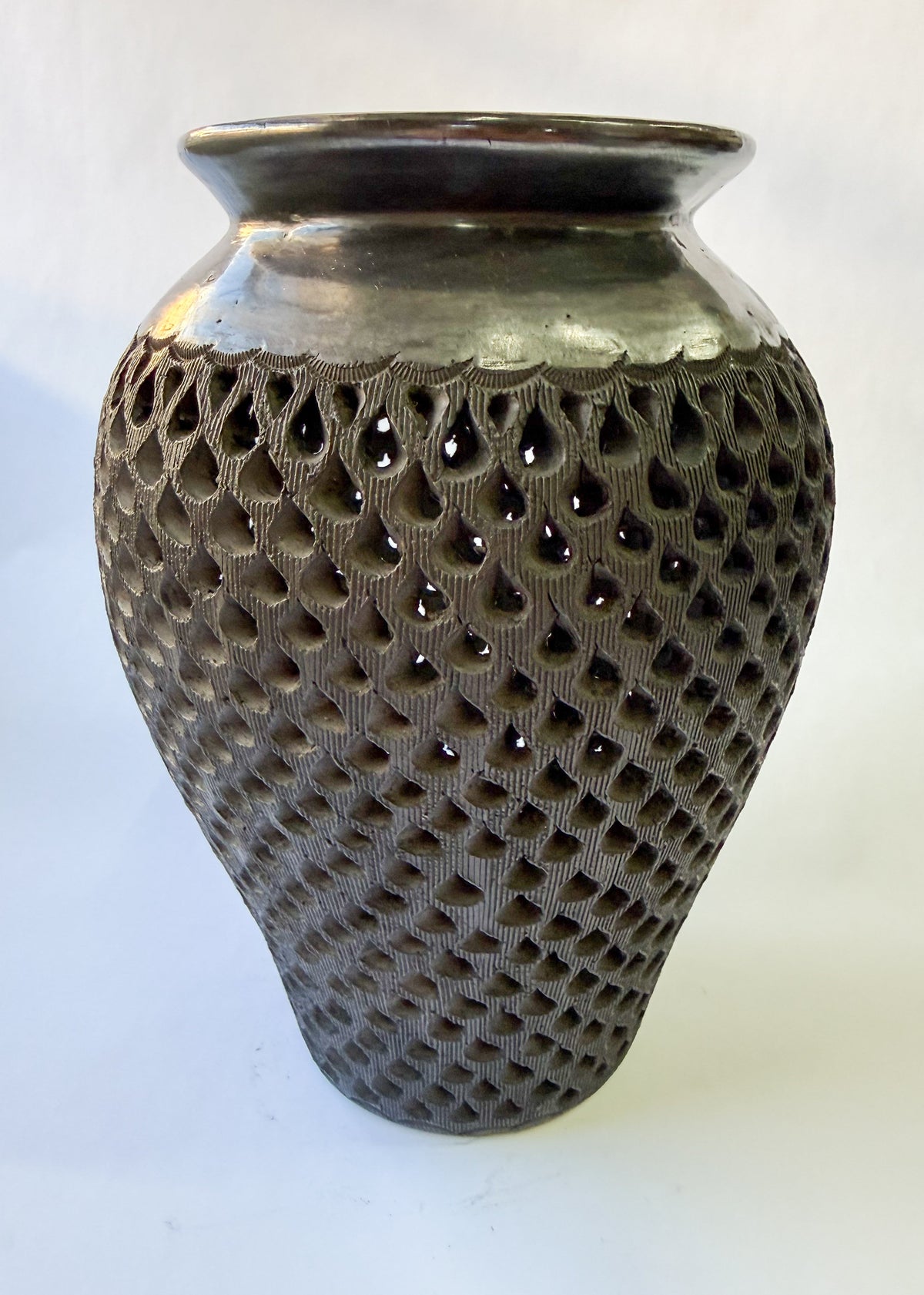 Oaxaca Black Clay Tall Vase - Barro Negro Jarron