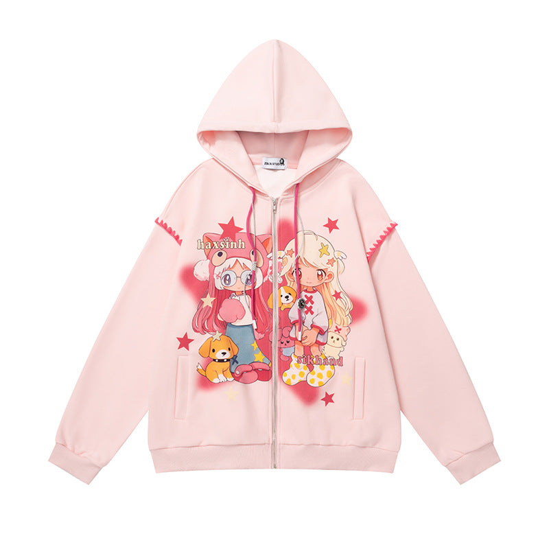 Anime Design Hoodie - Harajuku Streetwear