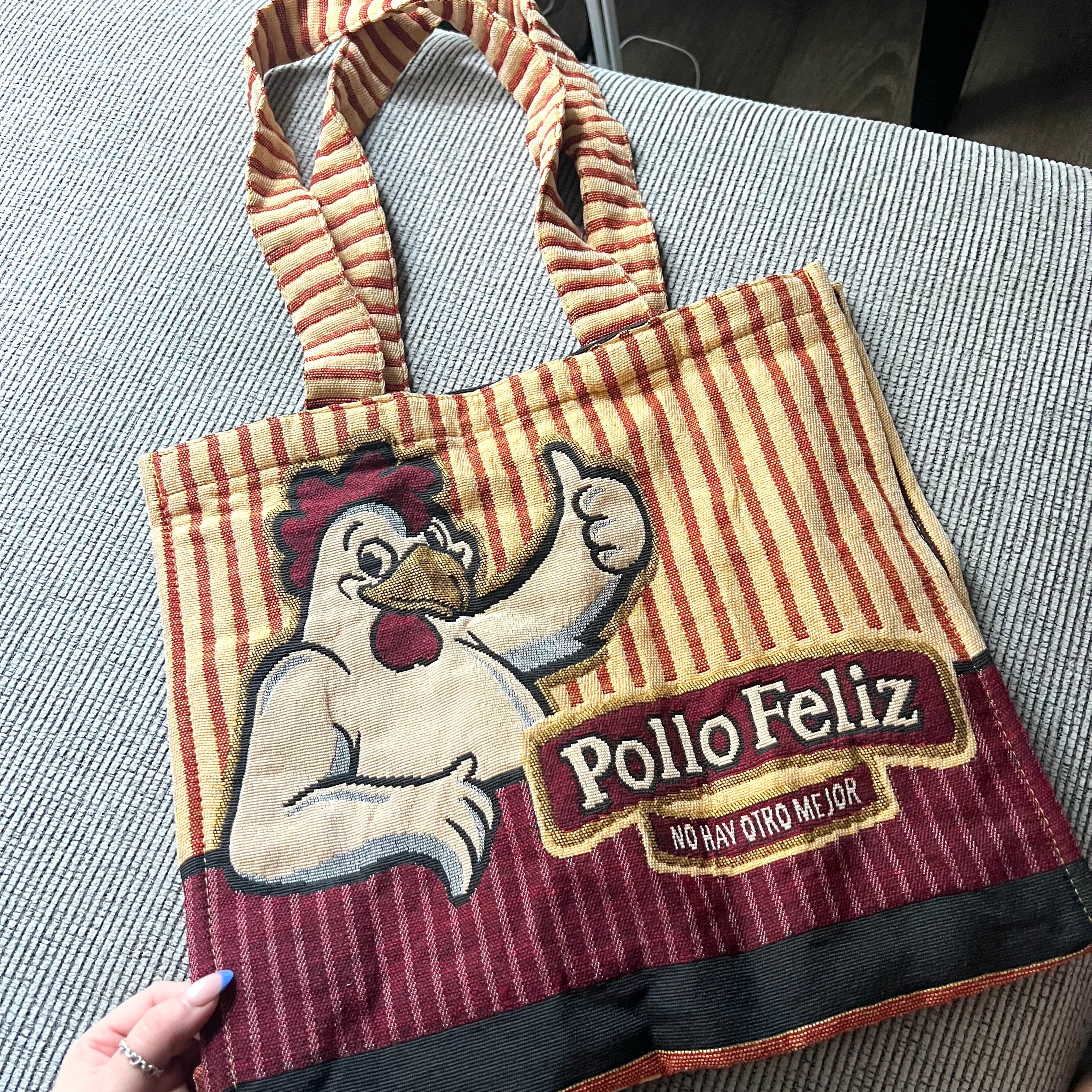 Handmade Pollo Feliz Tote Bag