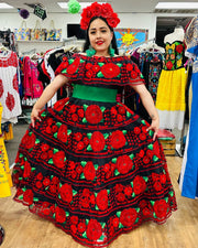 Mexican Chiapaneca Red Dress
