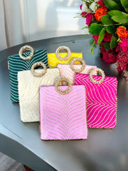 Gota Patti Bag With Handle & Zipper, Set of 6