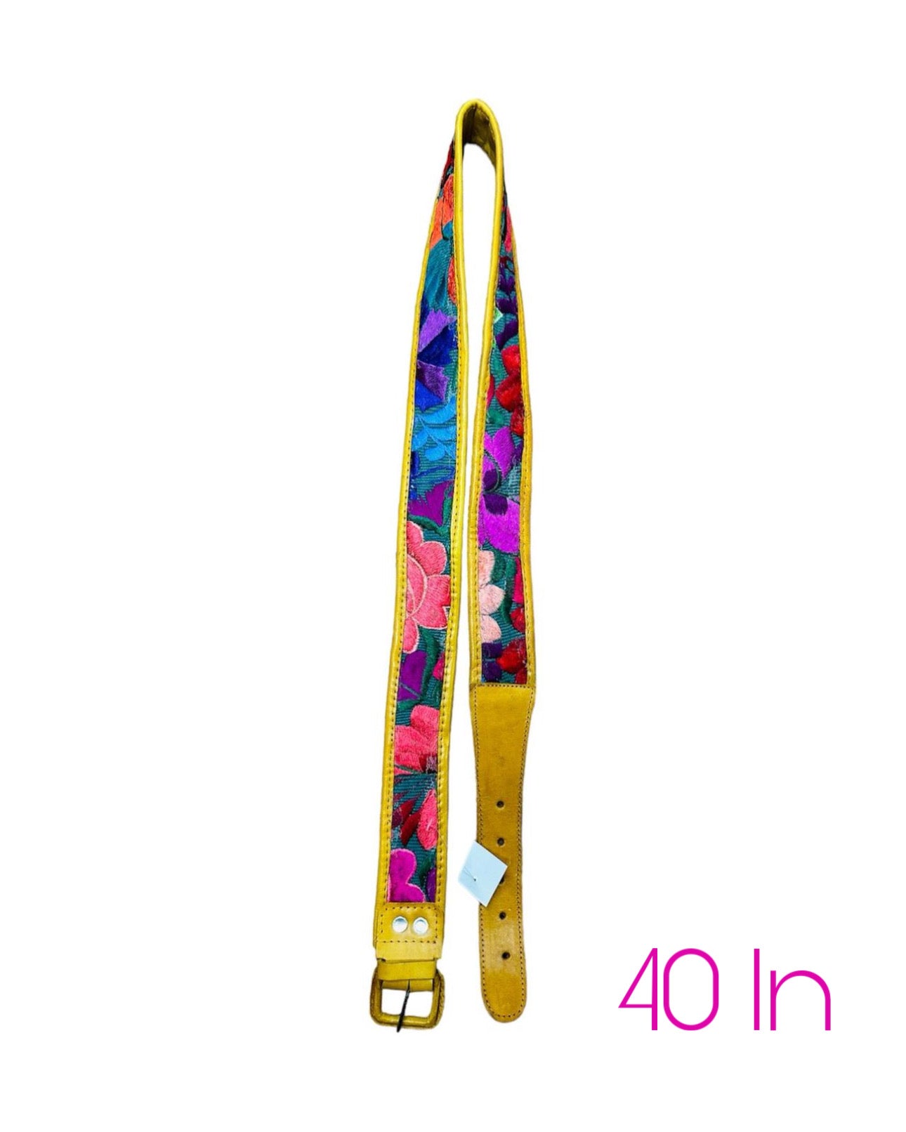 Mexican Leather Floral Embroidered Belt