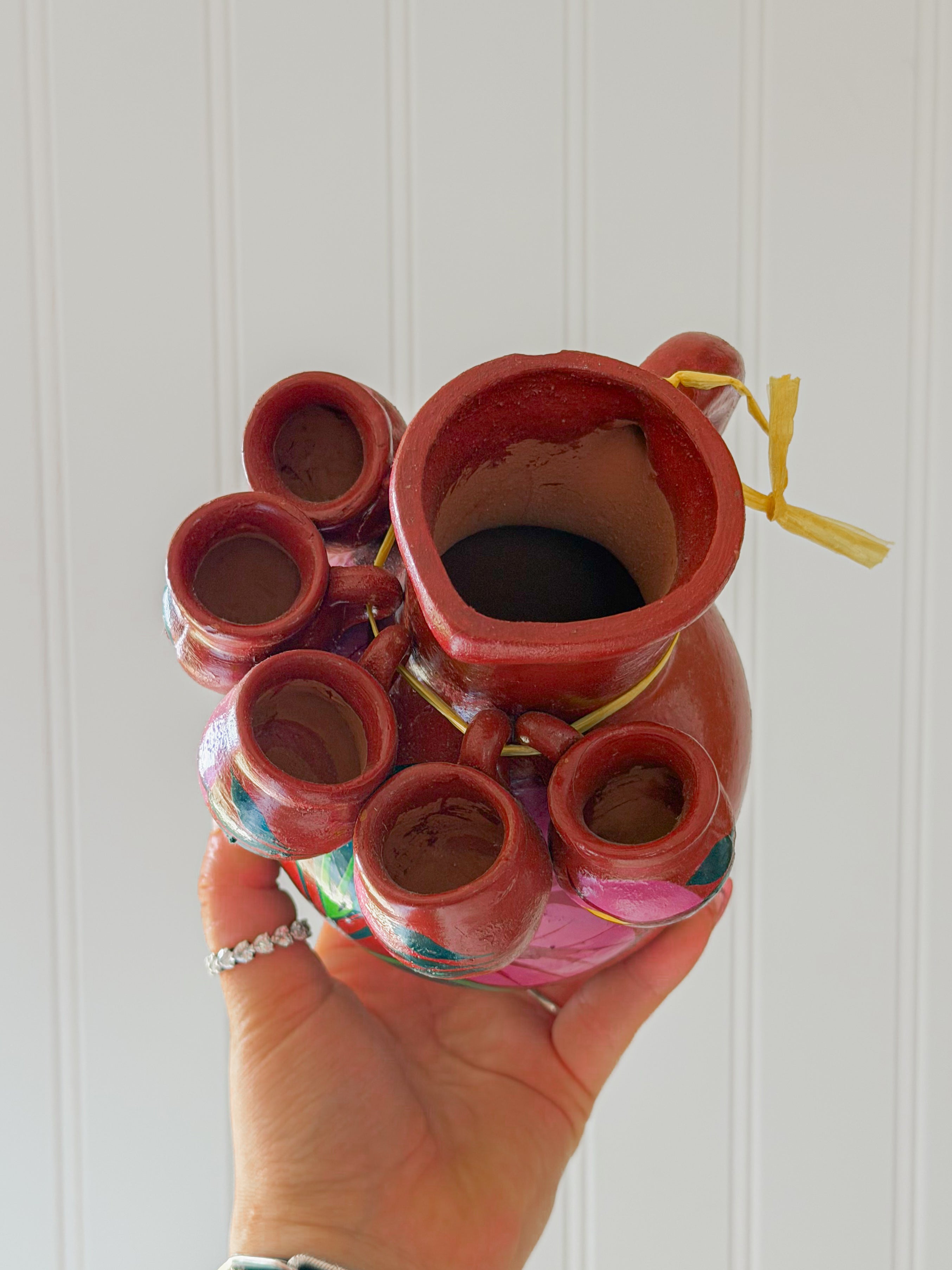 Small Pitcher Floral w/ mini mugs