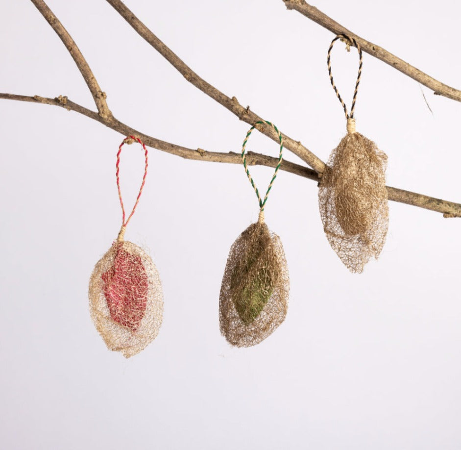 Madagascar Wild Silk Cocoon Ornament - Natural