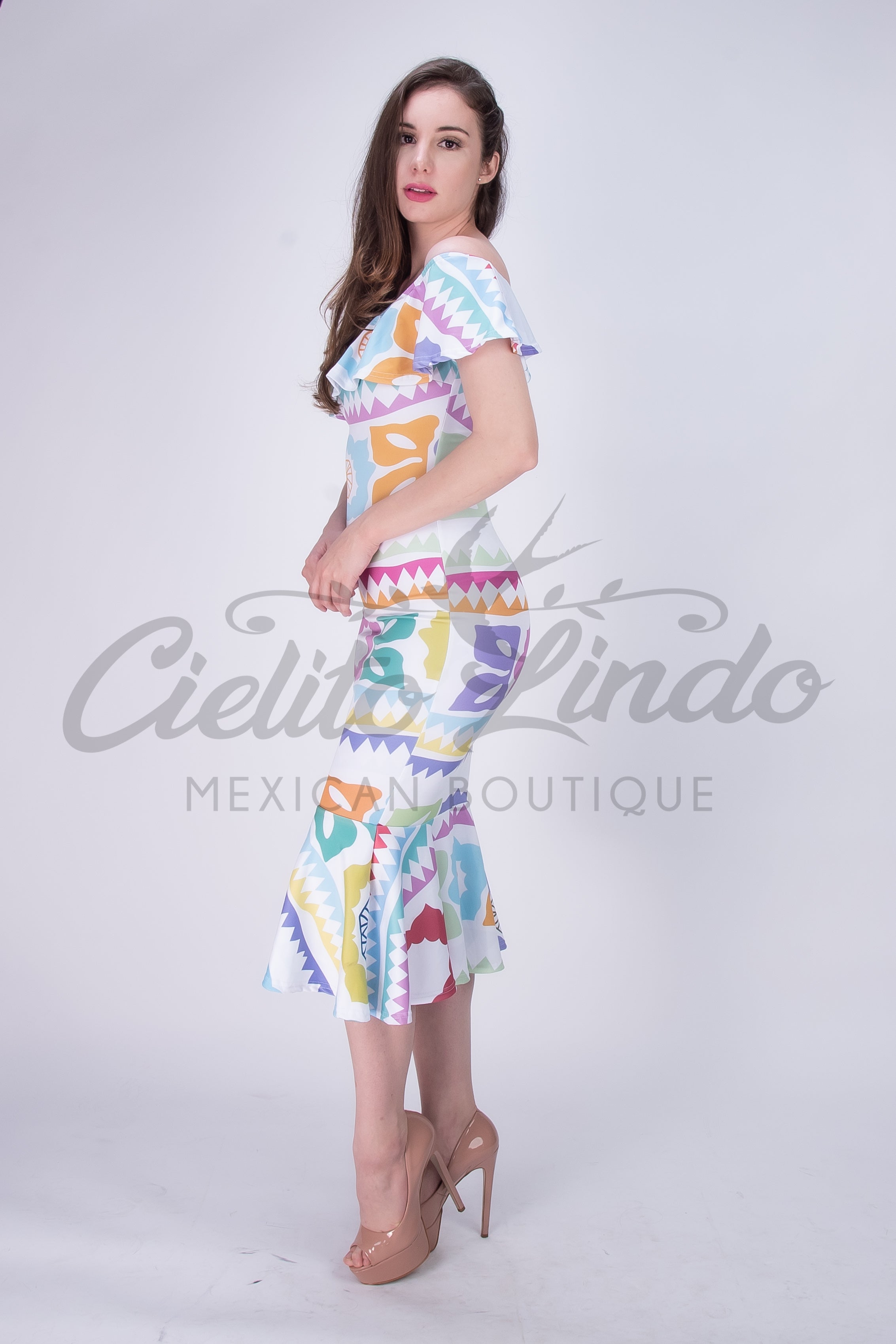 Mexican Jalapa Printed Maxi Dress