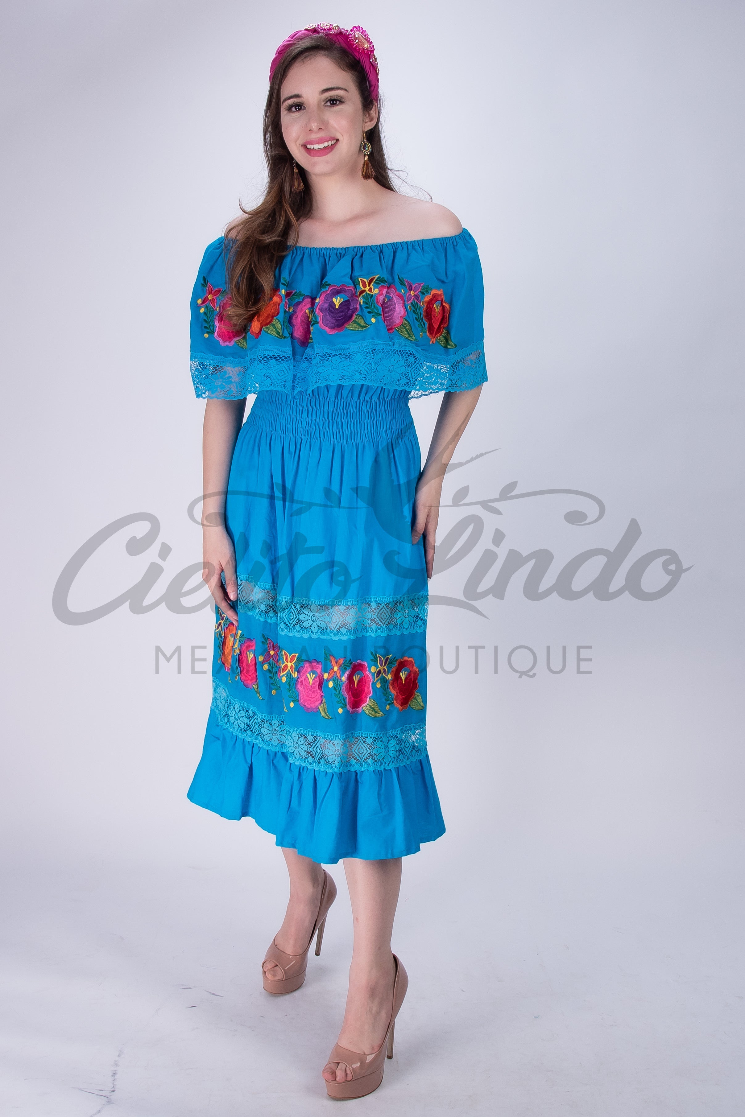 Off the Shoulder Victoria Dress Blue