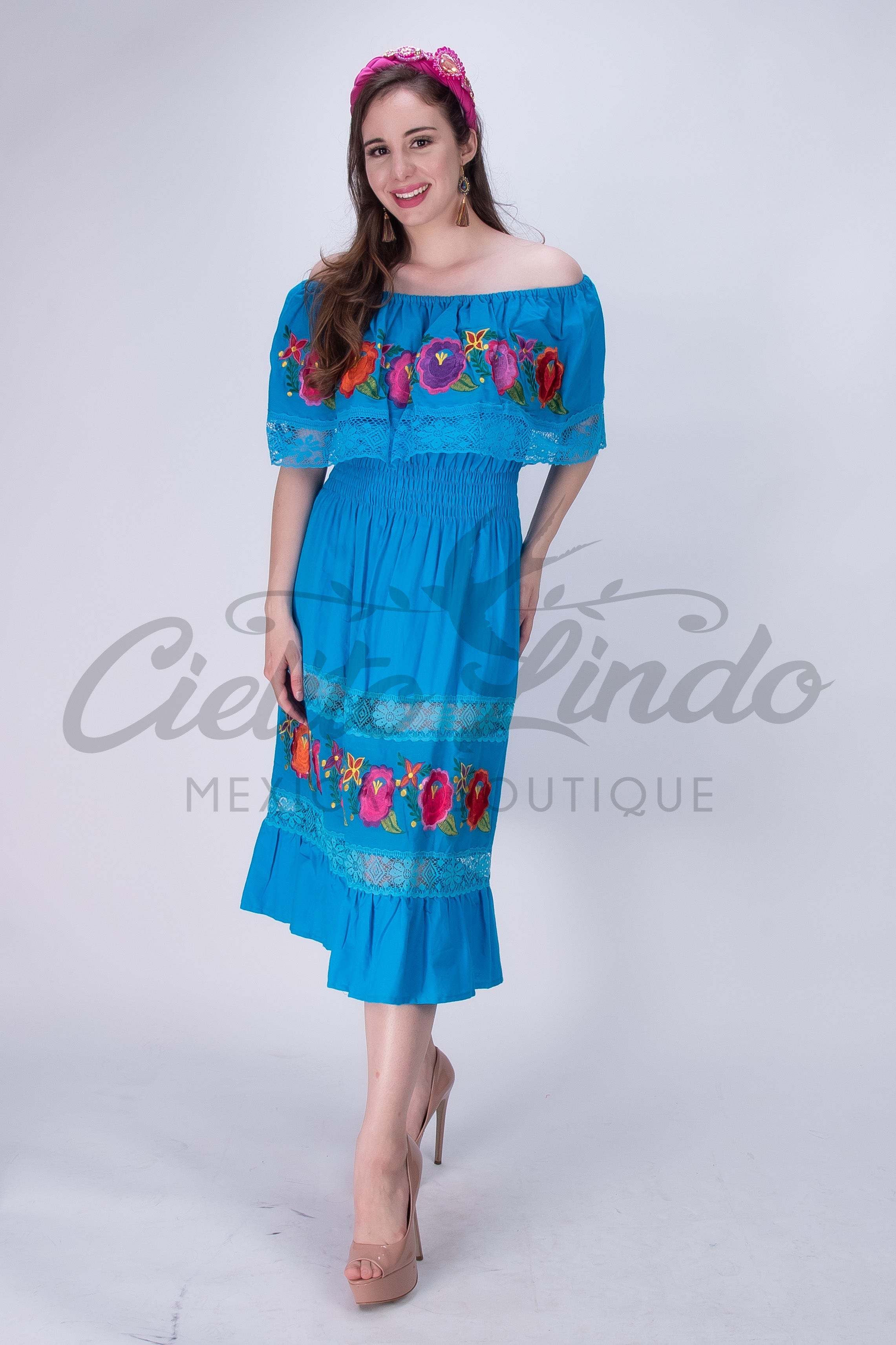 Off the Shoulder Victoria Dress Blue