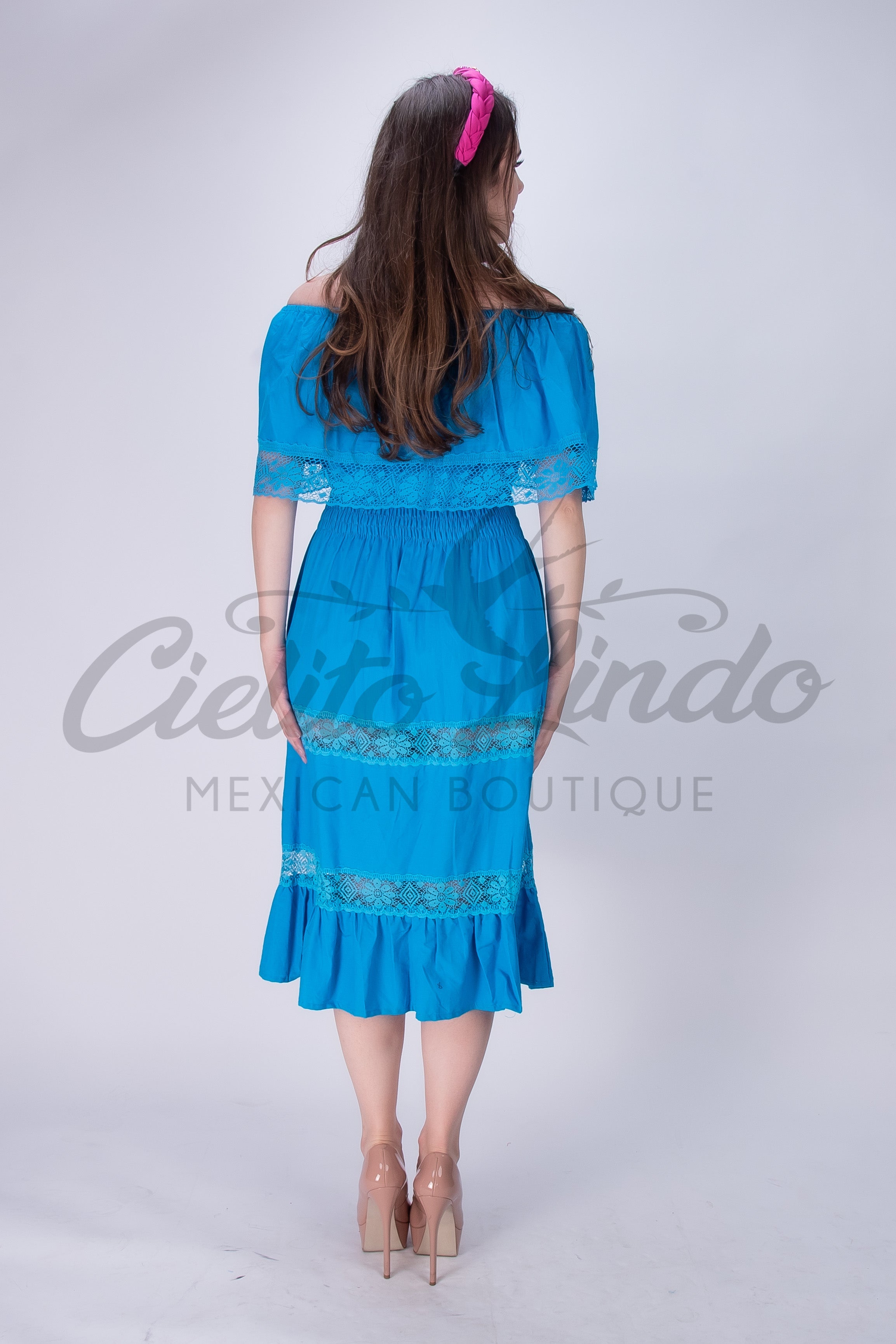 Off the Shoulder Victoria Dress Blue