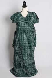 Green Pure Cotton Indian Women Nighty