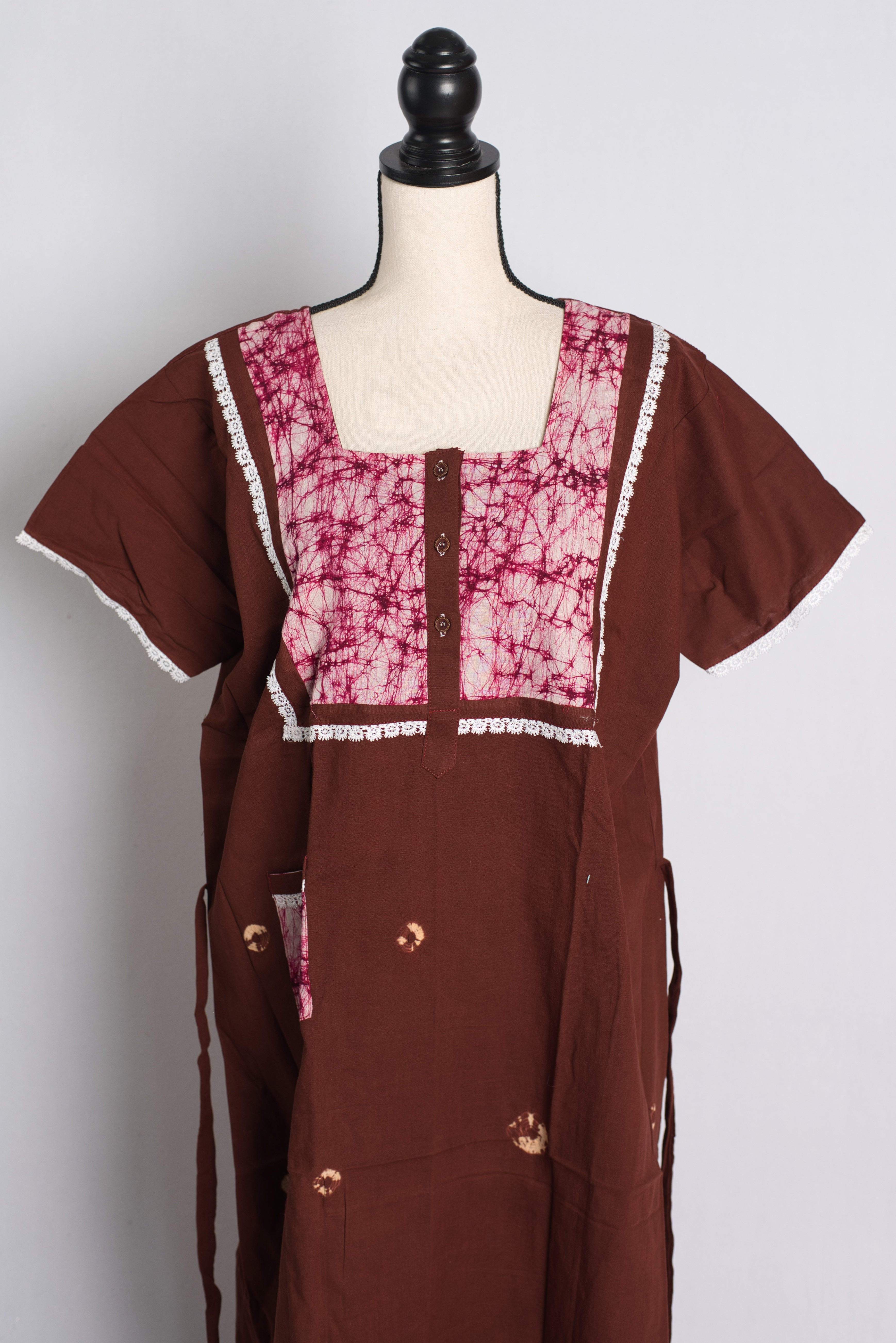 Brown Batik Pure Cotton Indian Women Night
