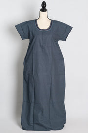 Pure Cotton Blue Embroidered Indian Nighty