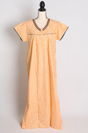 Printed Peach Cotton Nightwear in Regular Size