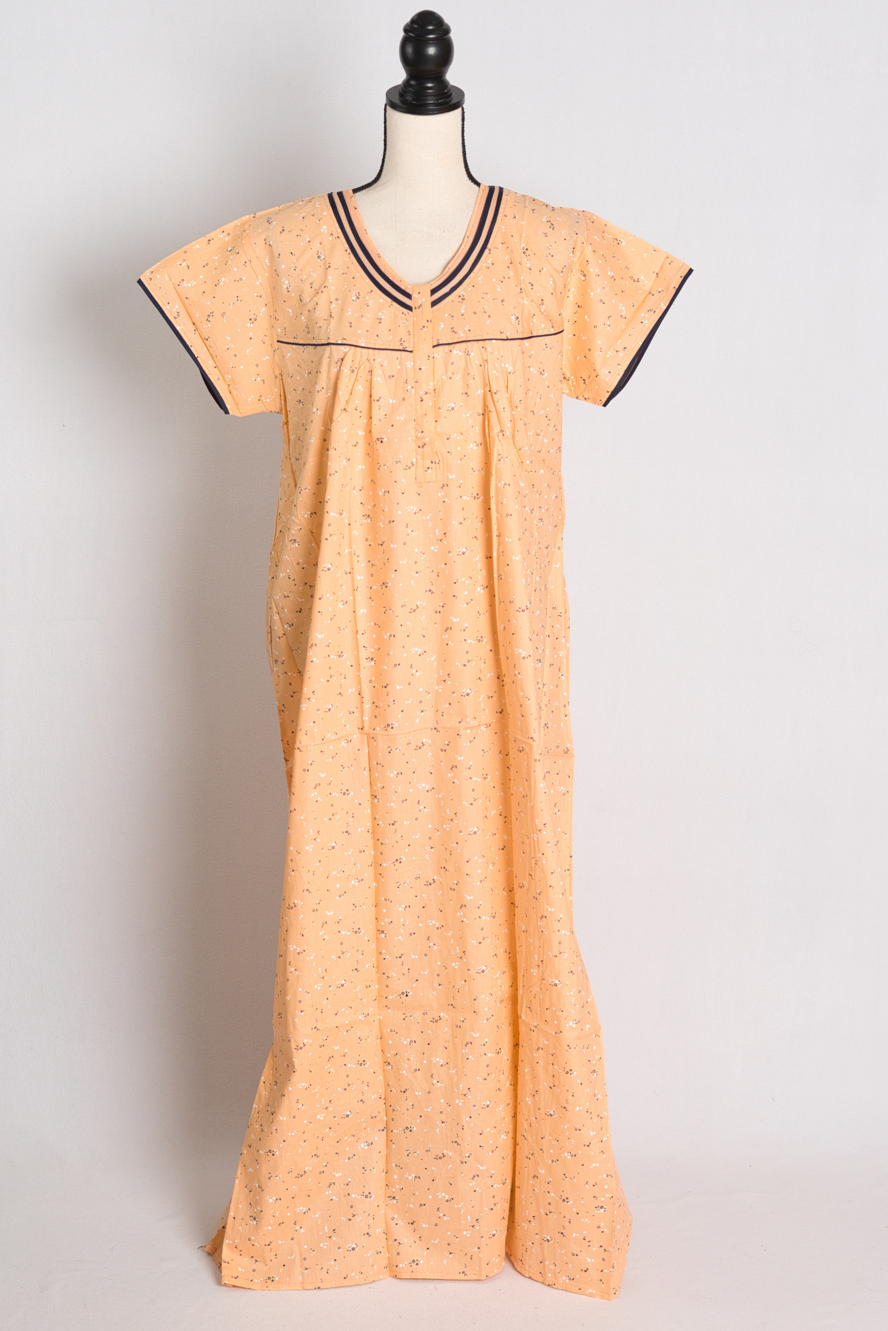 Printed Peach Cotton Nightwear in Regular Size