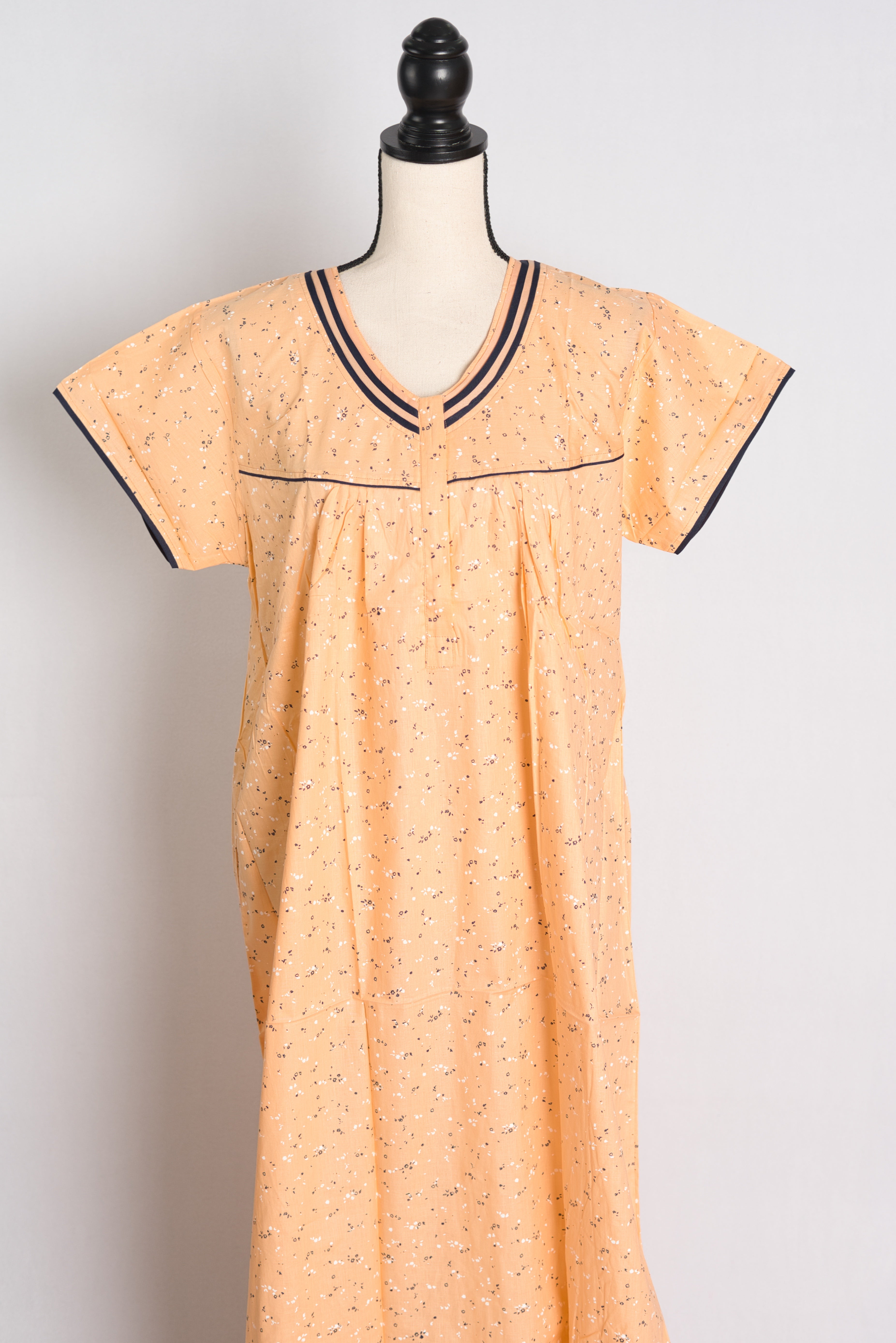 Printed Peach Cotton Nightwear in Regular Size