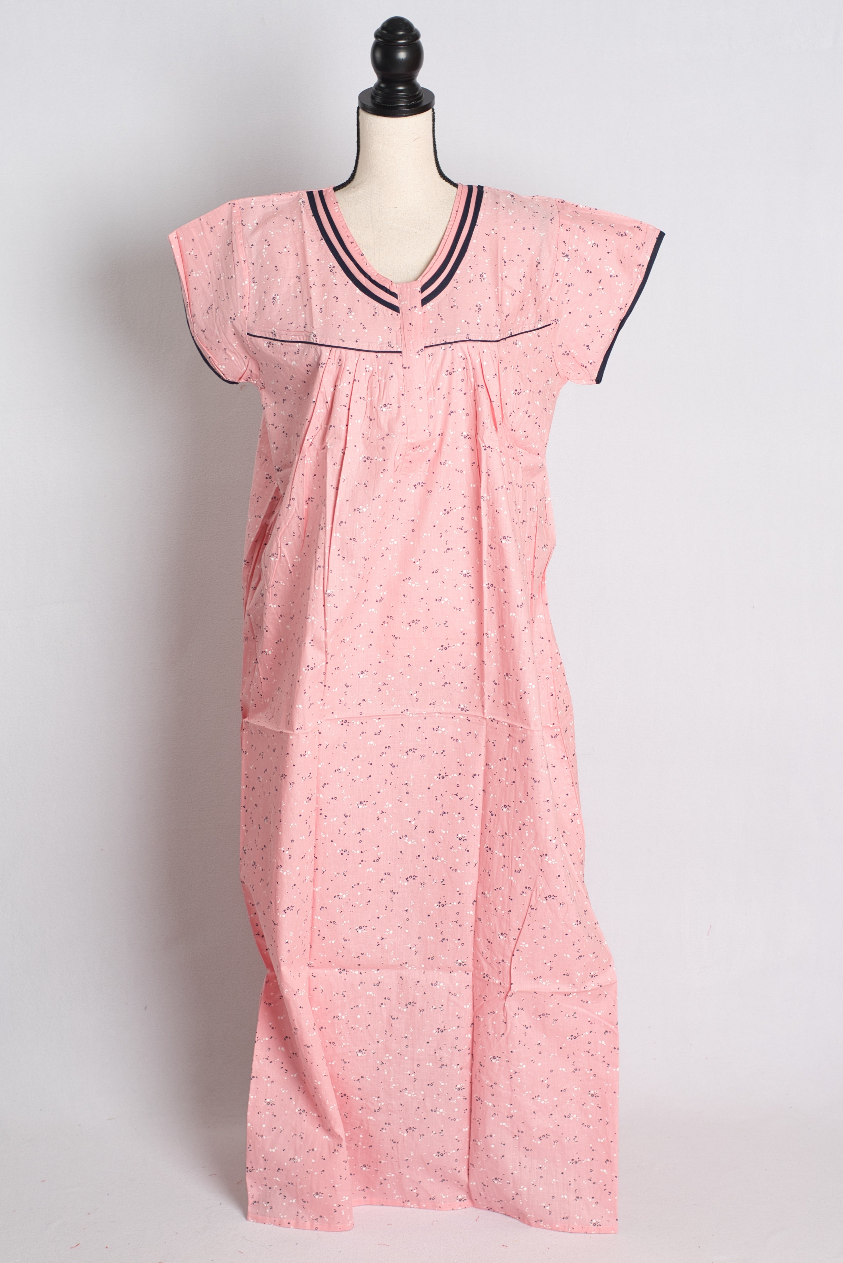Printed Pink Cotton Nightwear in Regular Size