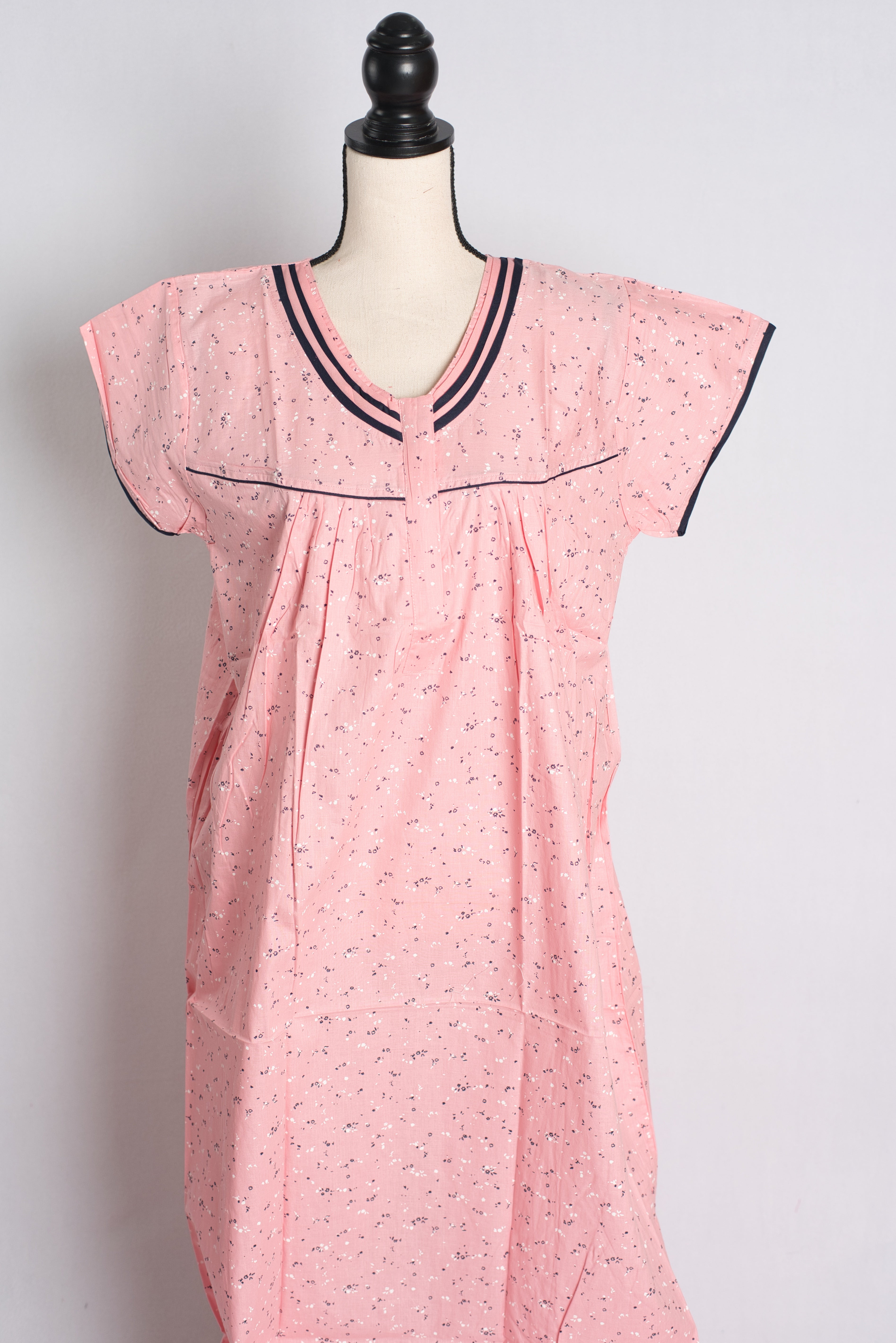 Printed Pink Cotton Nightwear in Regular Size