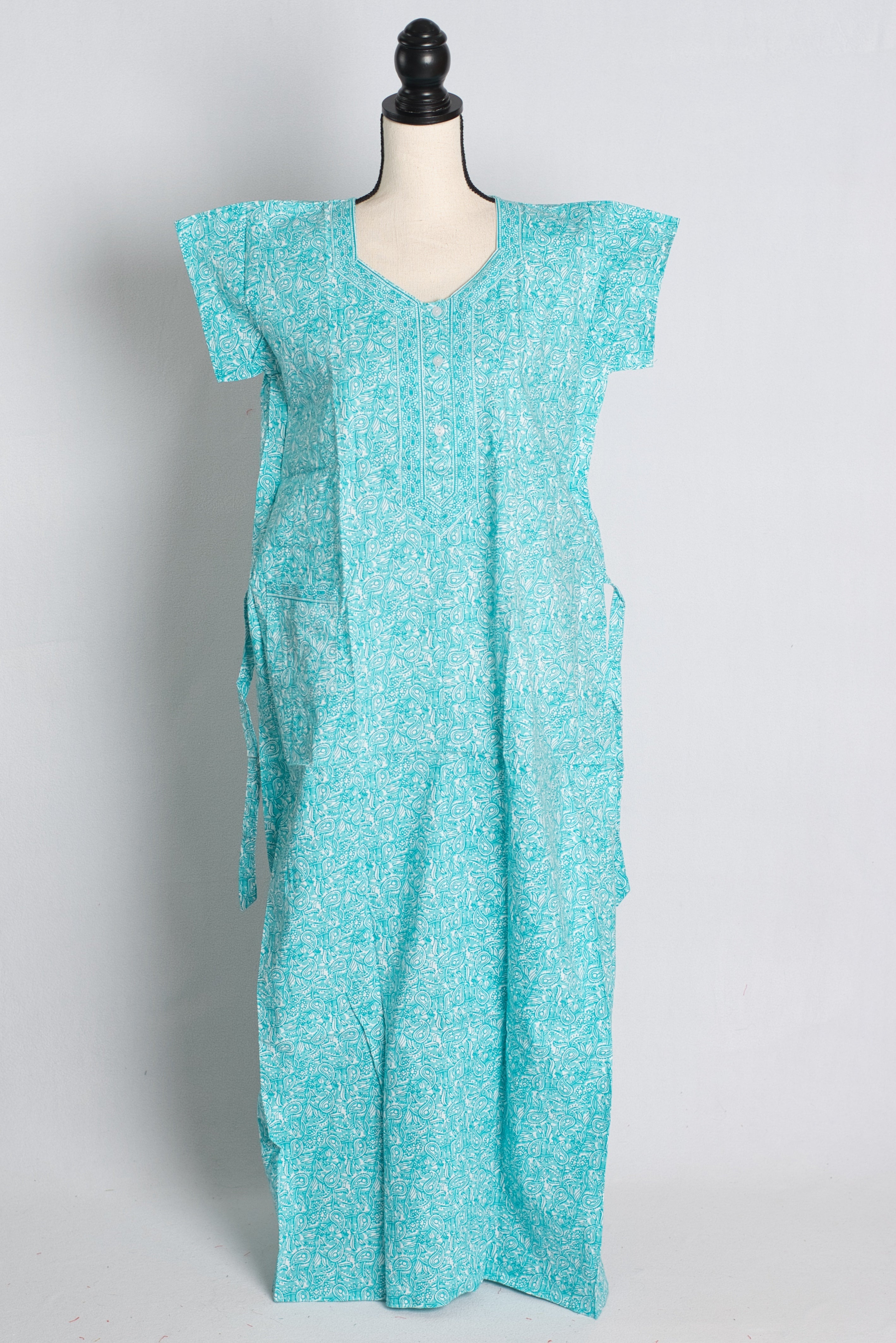 Printed Blue Cotton Nightwear in Regular Size